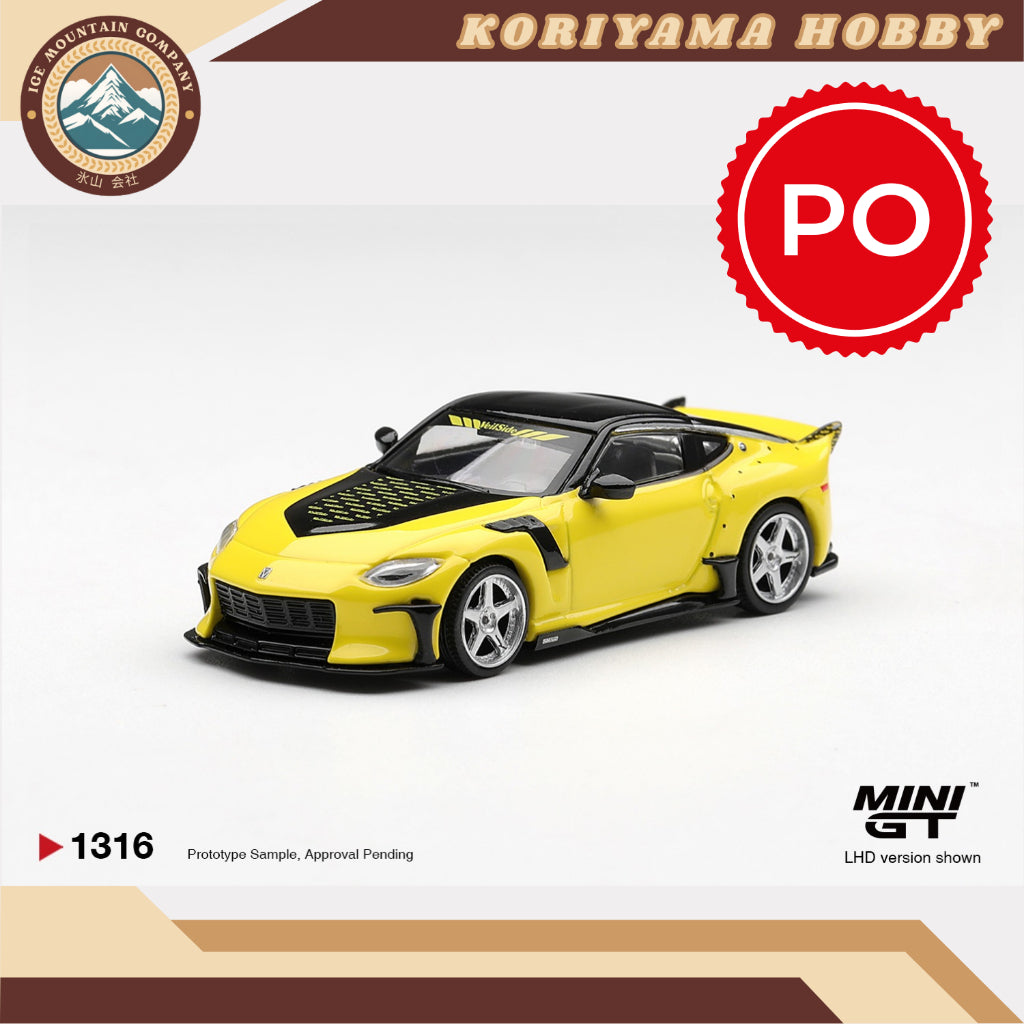 Mini GT 1316 Nissan Fairlady Z VeilSide FFZ400  Ikazuchi Yellow MiniGT