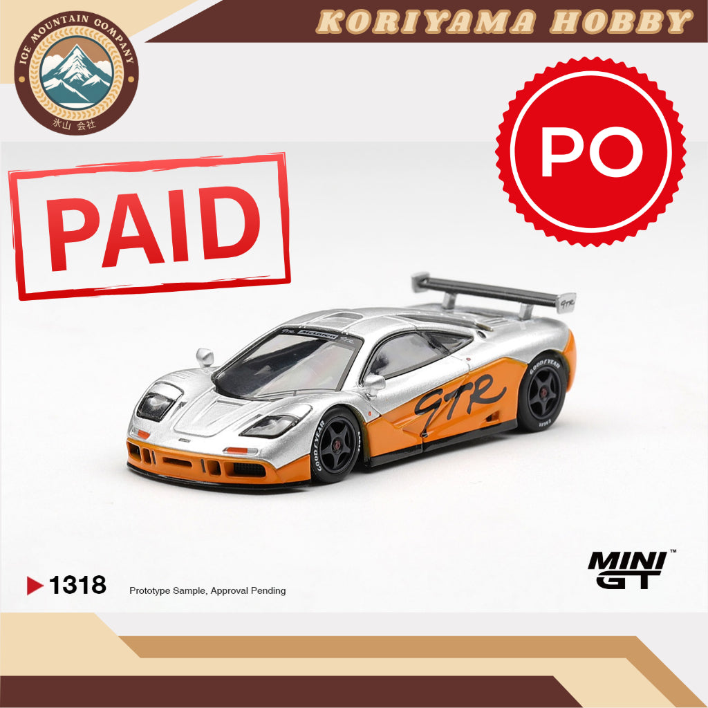 Mini GT 1318 McLaren F1 GTR 1995 Presentation MiniGT