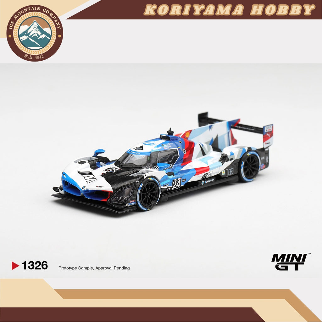 Mini GT 1326 BMW M Hybrid V8 GTP #24 BMW M Team RLL 2024 IMSA Daytona 24 Hrs Box / Blister Packaging MiniGT