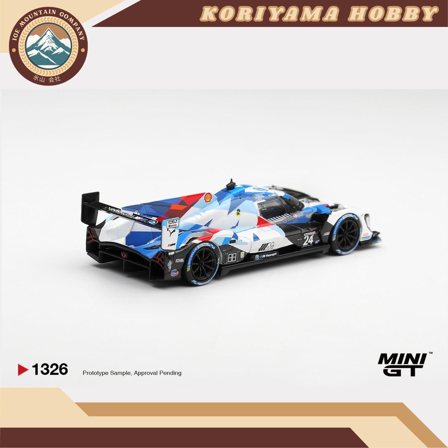 Mini GT 1326 BMW M Hybrid V8 GTP #24 BMW M Team RLL 2024 IMSA Daytona 24 Hrs Box / Blister Packaging MiniGT