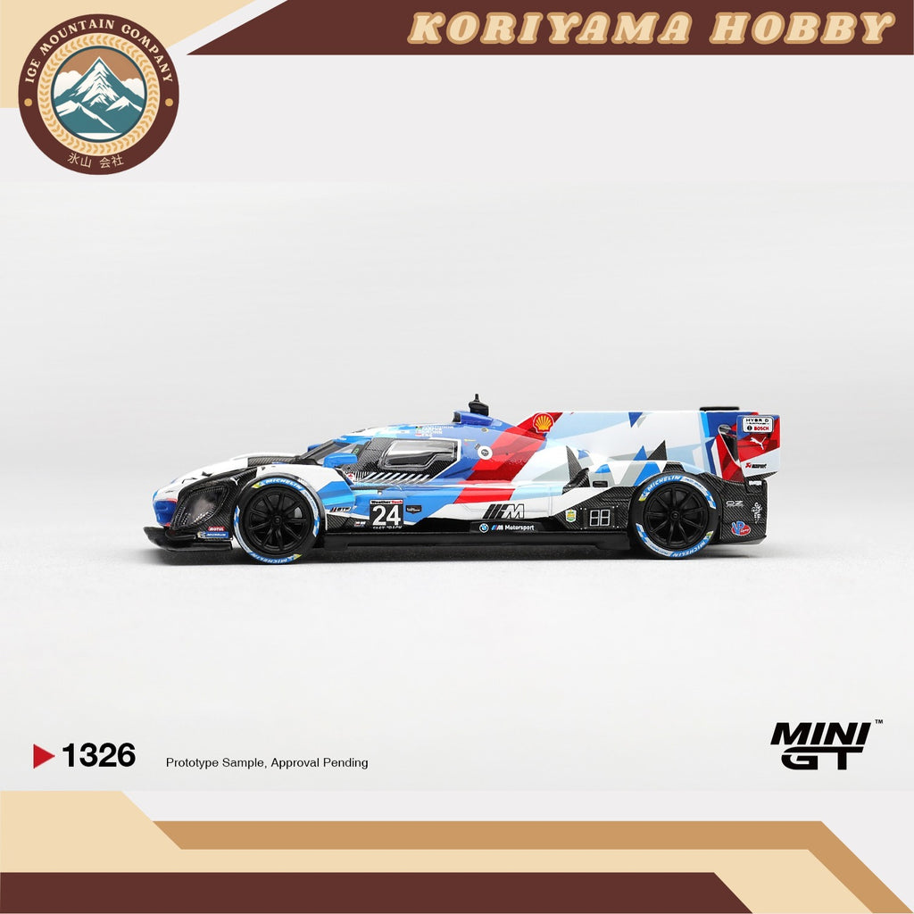 Mini GT 1326 BMW M Hybrid V8 GTP #24 BMW M Team RLL 2024 IMSA Daytona 24 Hrs Box / Blister Packaging MiniGT