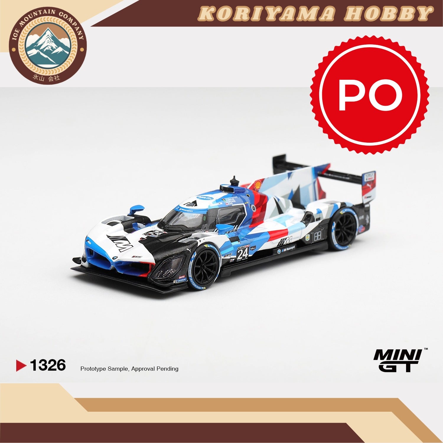 Mini GT 1326 BMW M Hybrid V8 GTP #24 BMW M Team RLL 2024 IMSA Daytona 24 Hrs Box / Blister Packaging MiniGT