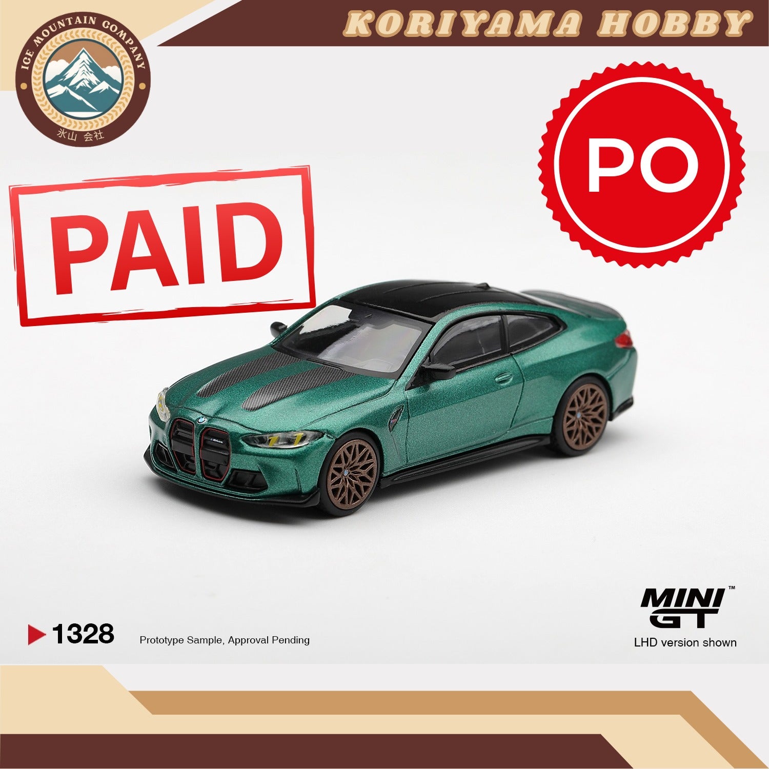 Mini GT 1328 BMW M4 CS Frozen Isle of Man Green Metallic MiniGT