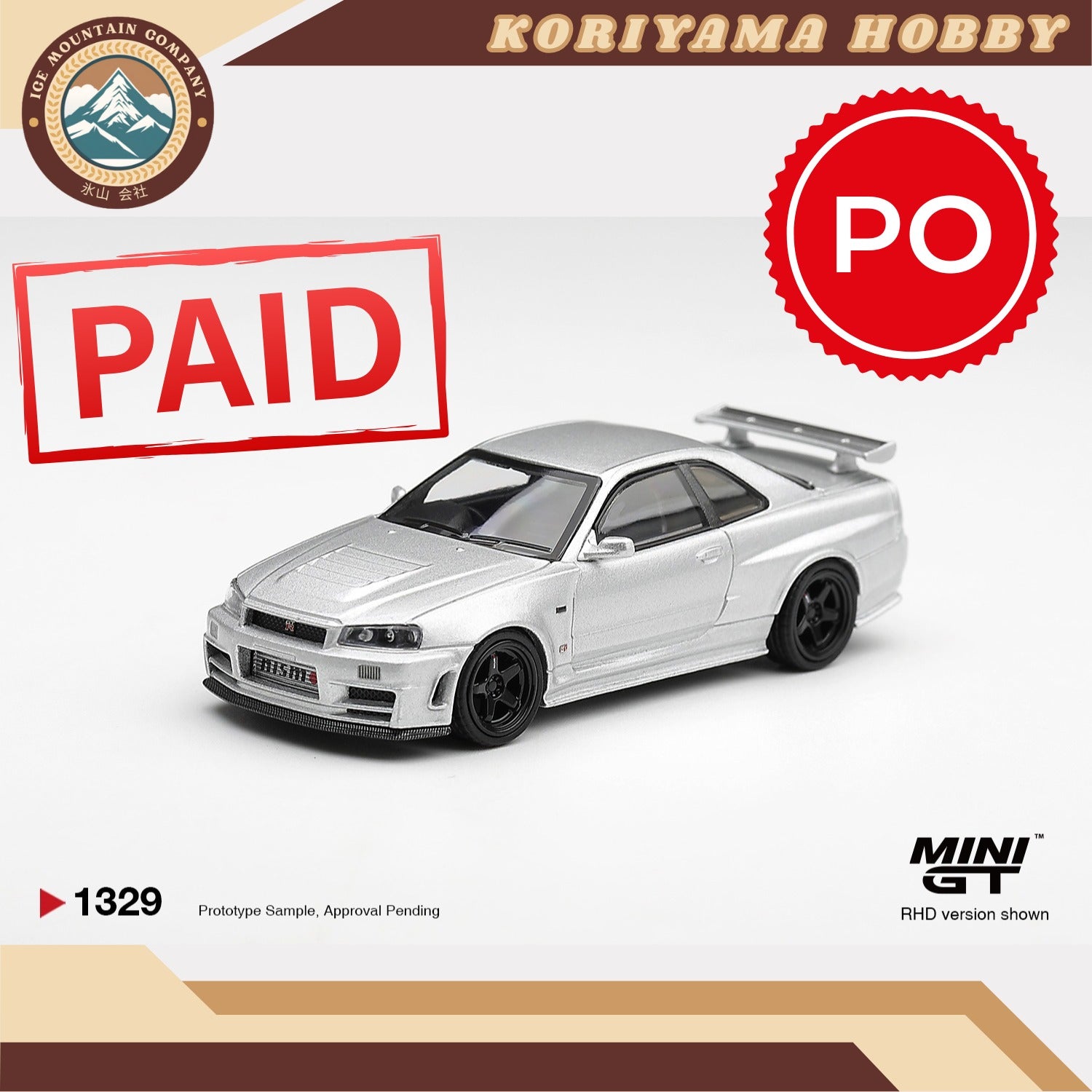 Mini GT 1329 Nissan NISMO R34GT-R Z-tune Z-Tune Silver  MiniGT