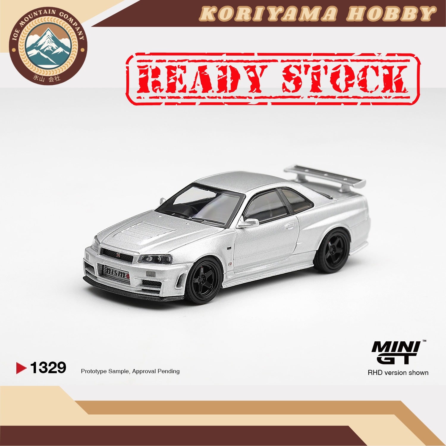 Mini GT 1329 Nissan NISMO R34GT-R Z-tune Z-Tune Silver  MiniGT