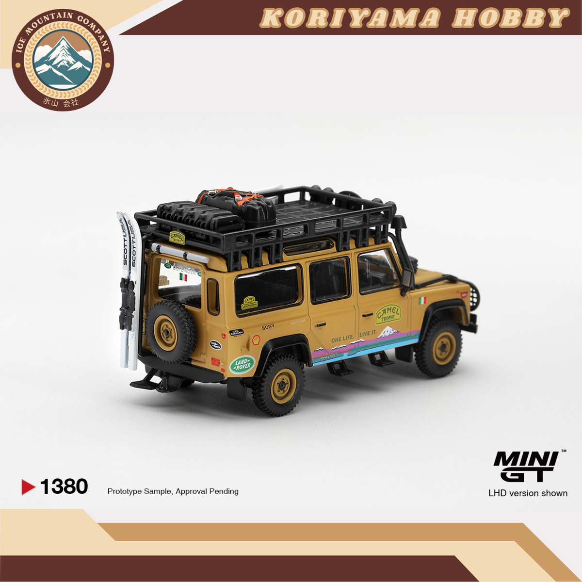 Mini GT 1380 Land Rover Defender 110 1998 Camel Trophy Tierra del Fuego CT.24 Italy MiniGT