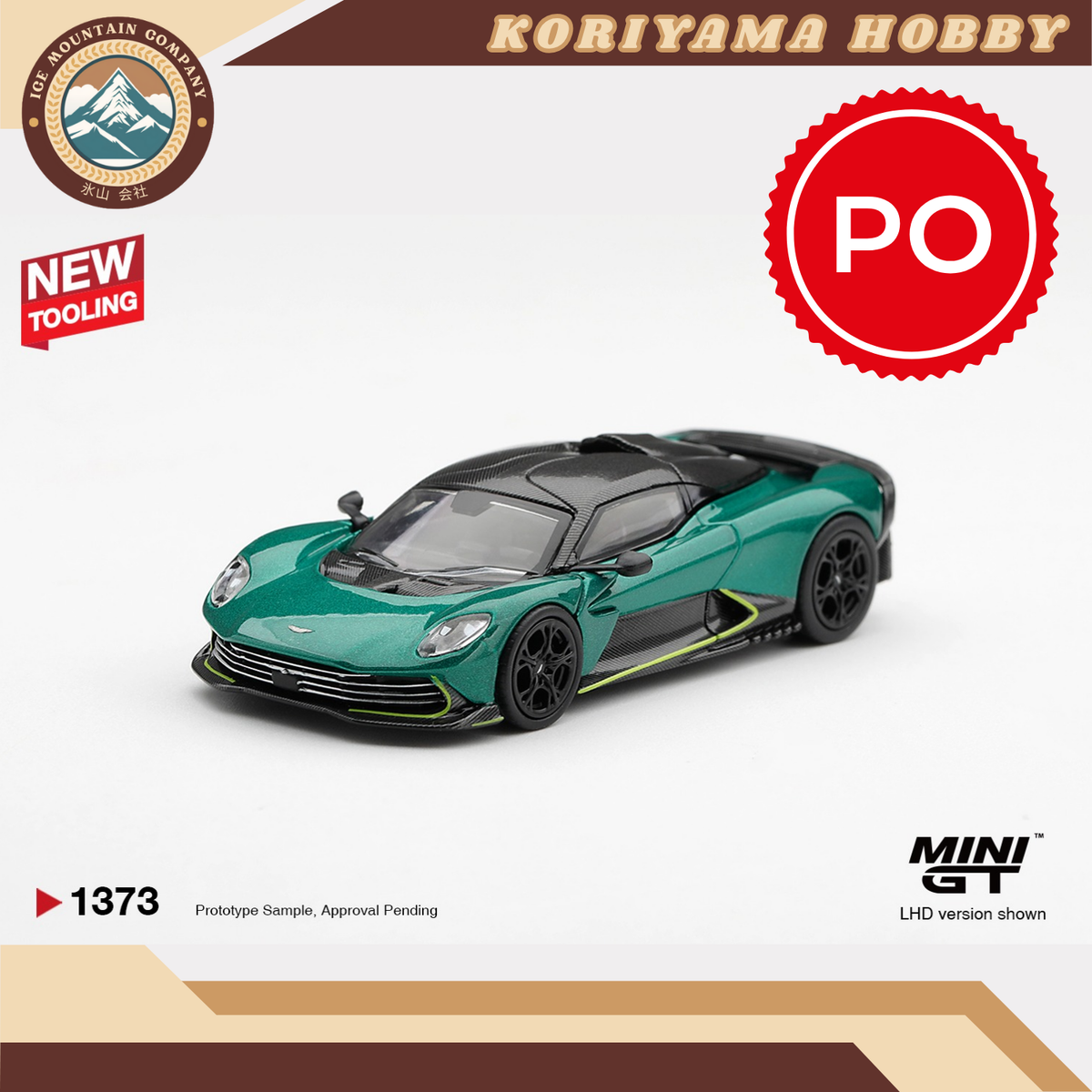 Mini GT 1373 Aston Martin Valhalla Podium Green MiniGT
