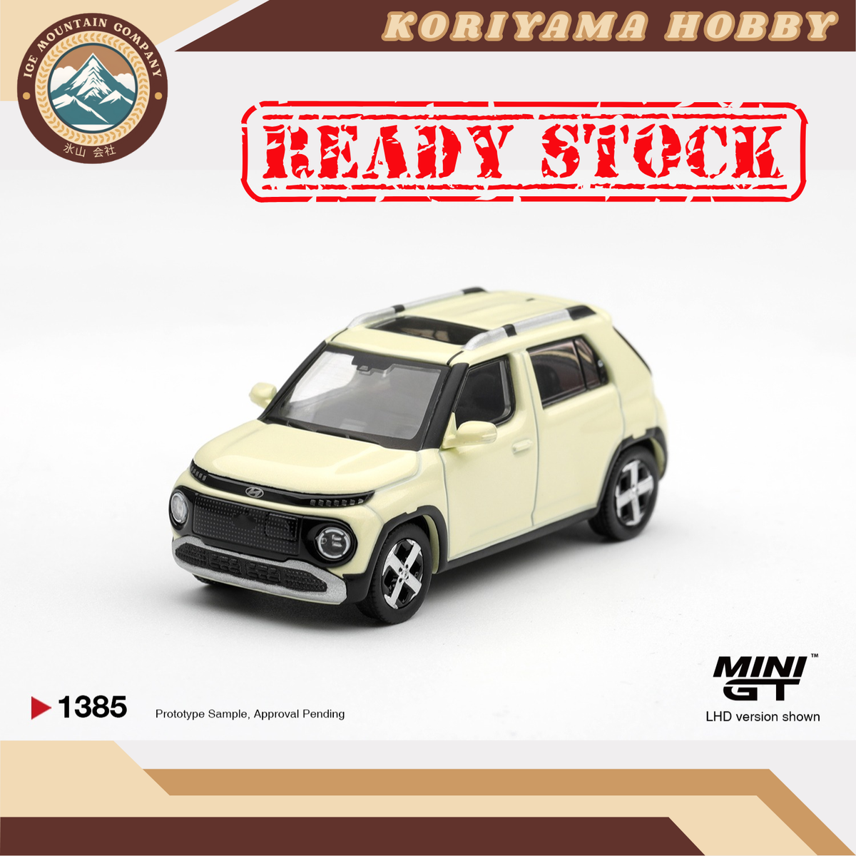 Mini GT 1385 Hyundai Casper Butter Cream Yellow Pearl MiniGT