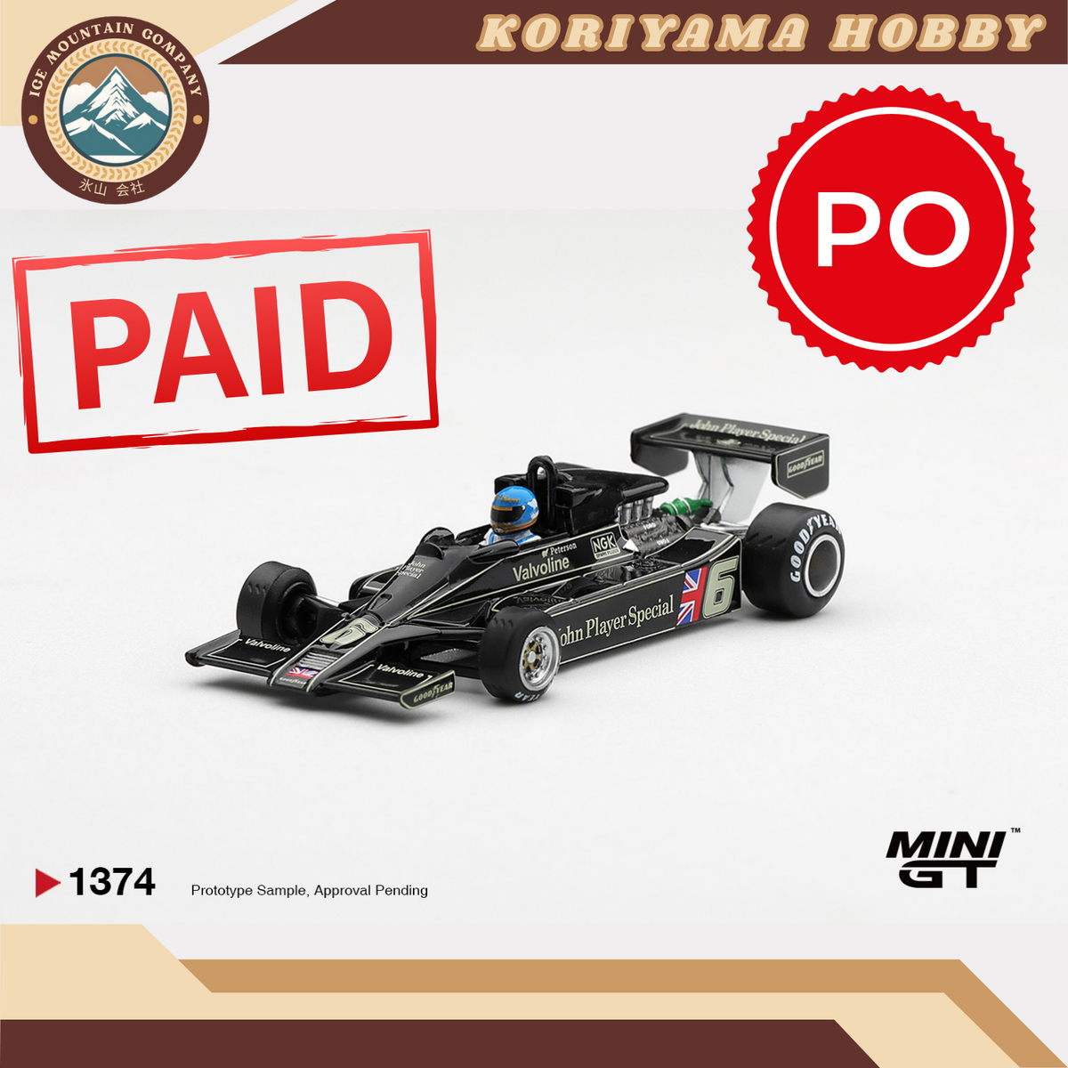 Mini GT 1374 Lotus 78 #6 Ronnie Peterson 1978 S. African GP Winner MiniGT