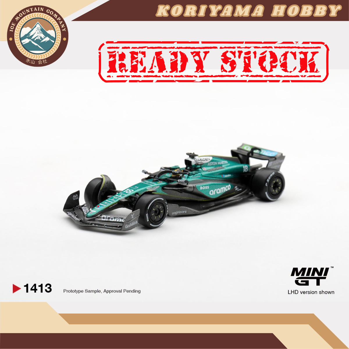 Mini GT 1413 Aston Martin AMR24 #18 Lance Stroll 2024 F1 2024 Las Vegas GP MiniGT