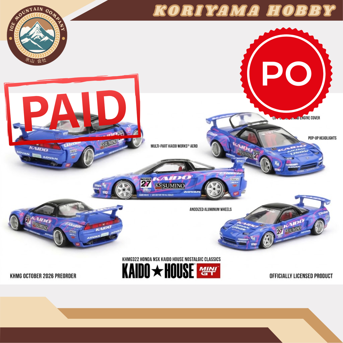 Mini GT Kaido House 322 Honda NSX Kaido House Nostalgic Classics MiniGT