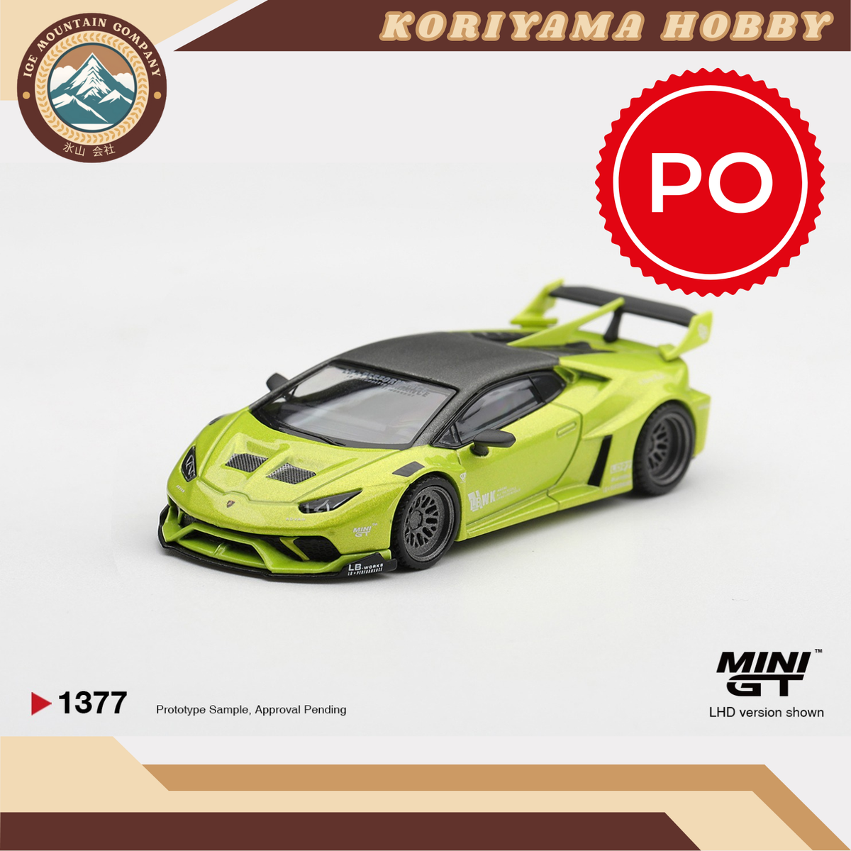 Mini GT 1377 Lamborghini Huracán LB WORKS Lime Metallic MiniGT