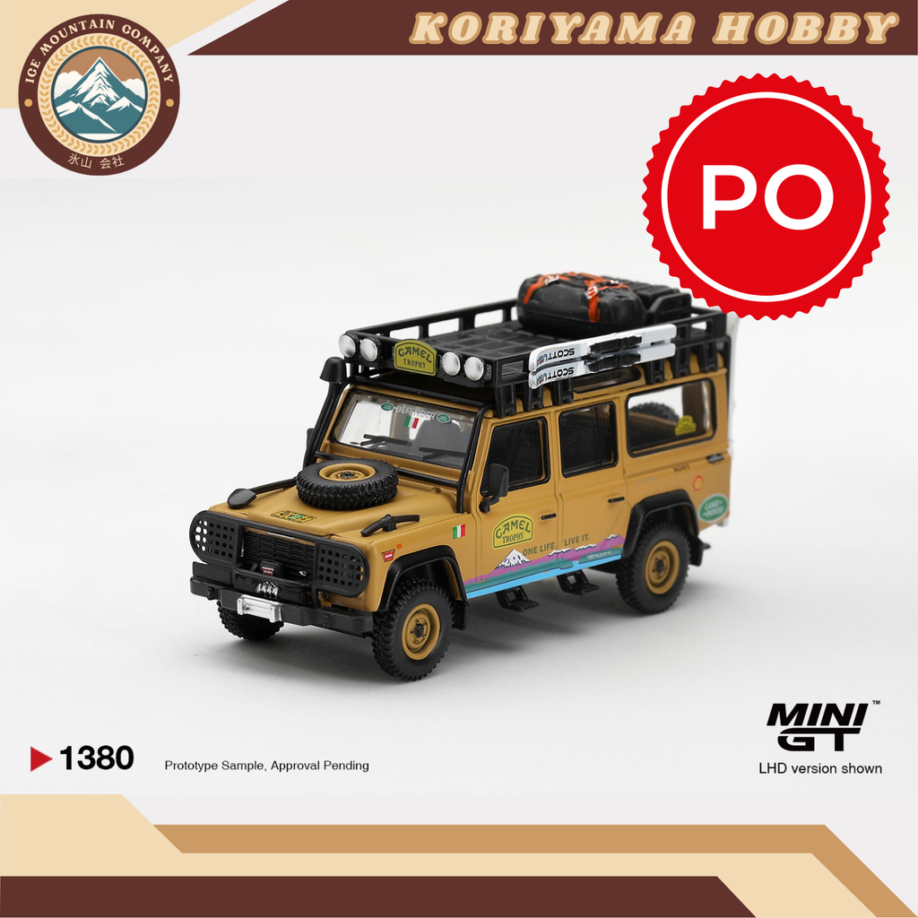 Mini GT 1380 Land Rover Defender 110 1998 Camel Trophy Tierra del Fuego CT.24 Italy MiniGT