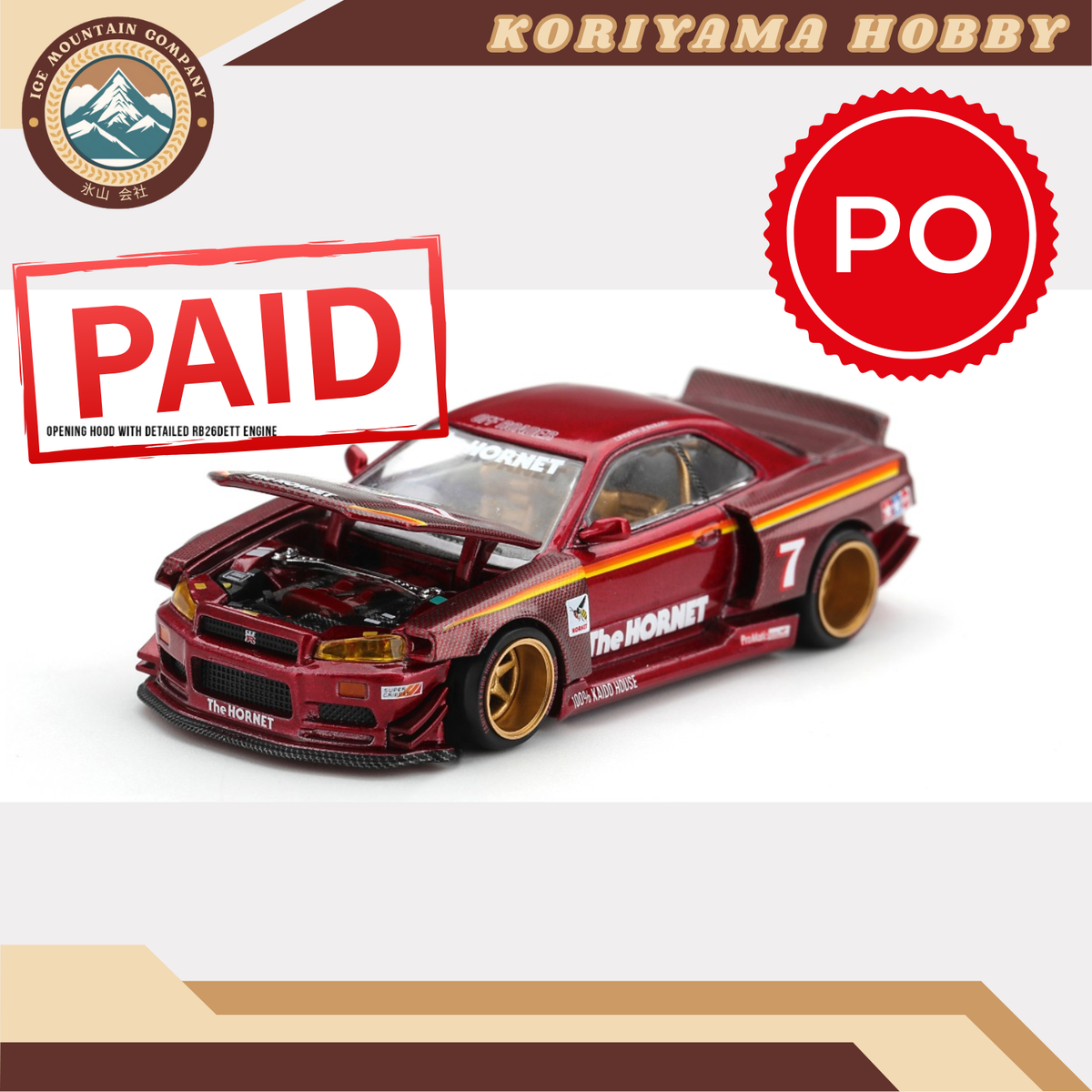 Mini GT Kaido House 315 Nissan Skyline GT-R (R34) TAMIYA x KAIDO HOUSE "The Hornet" V2 MiniGT