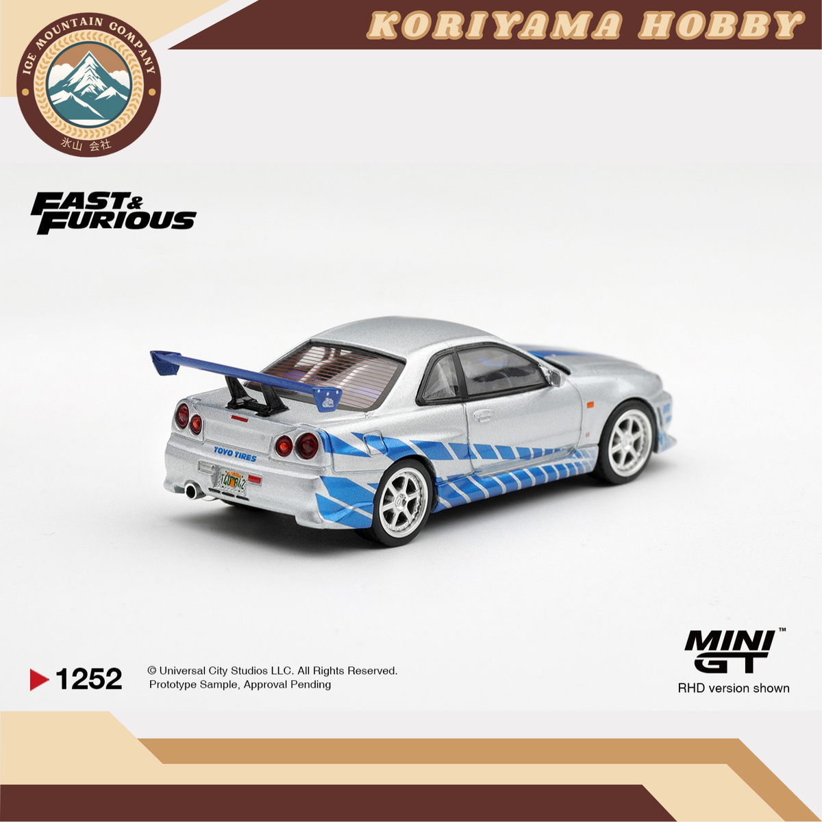 Mini GT 1252 Nissan Skyline GT-R  C-West "2 Fast 2 Furious"  Brian O'Conner / Blister Packaging MiniGT