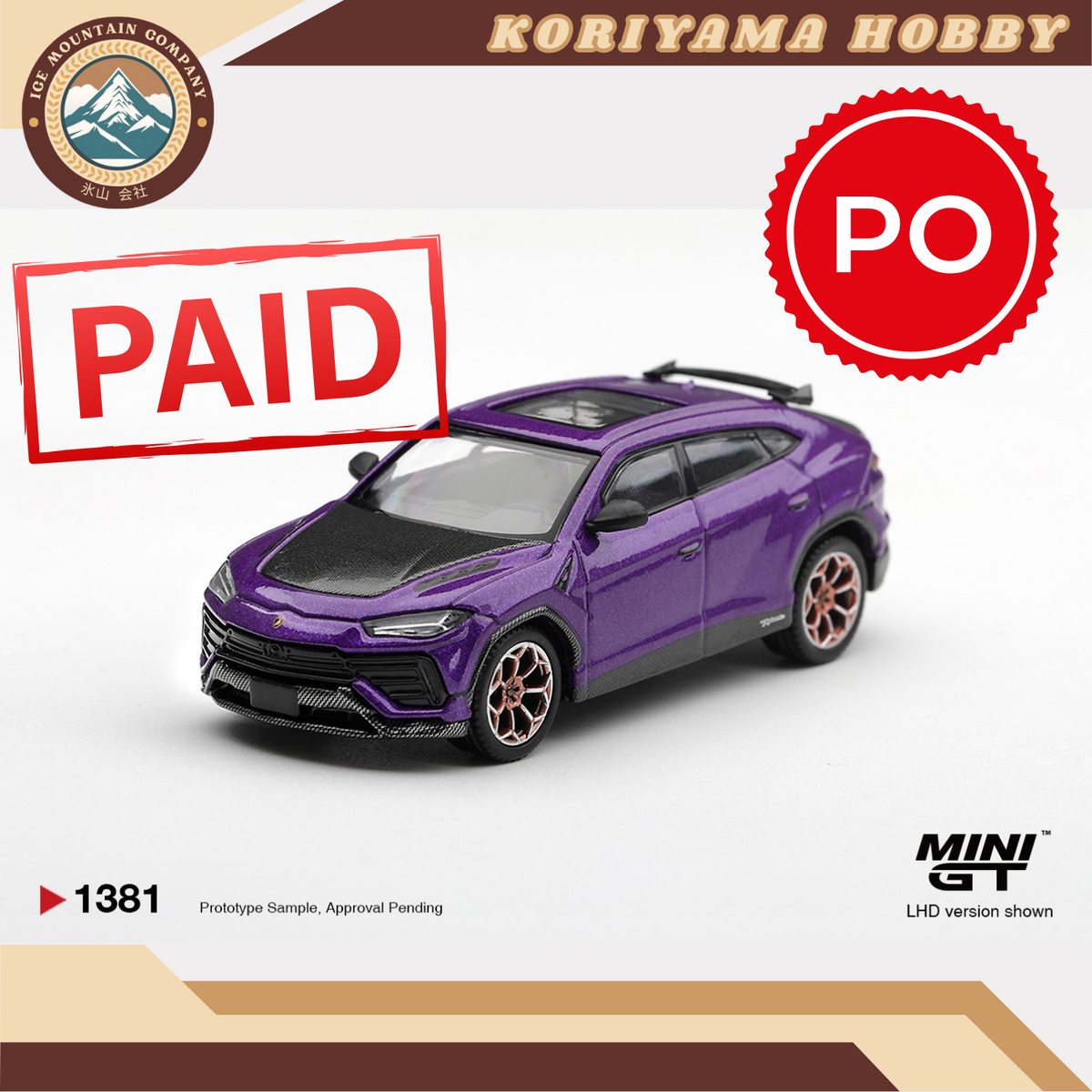 Mini GT 1381 Lamborghini Urus Performante Viola Pasifae MiniGT