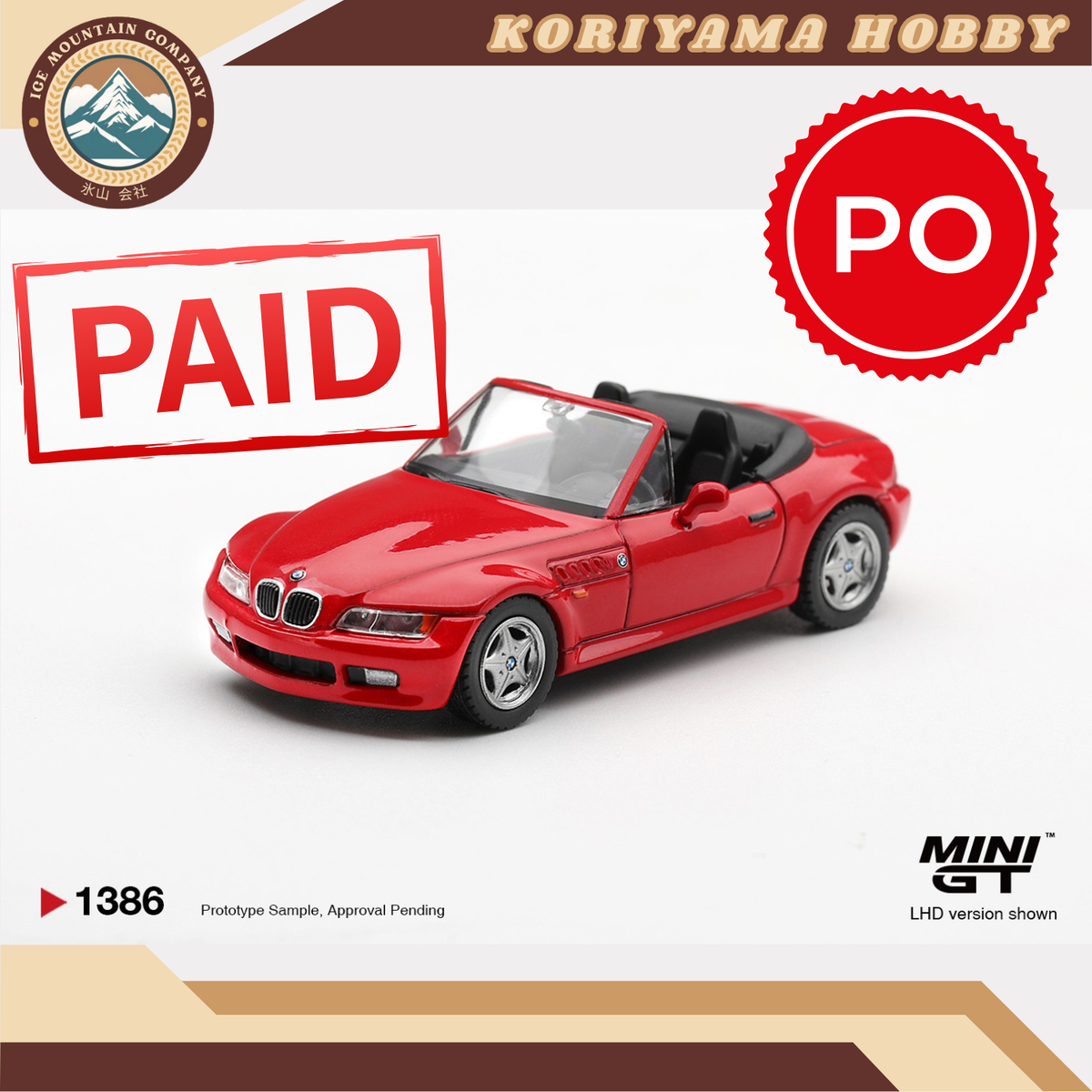 Mini GT 1386 BMW Z3 Hellrot MiniGT
