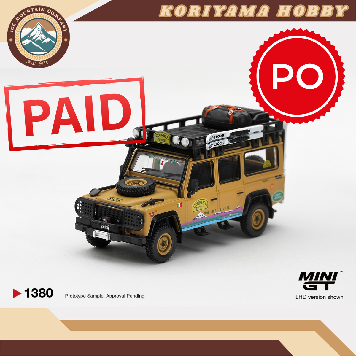Mini GT 1380 Land Rover Defender 110 1998 Camel Trophy Tierra del Fuego CT.24 Italy MiniGT