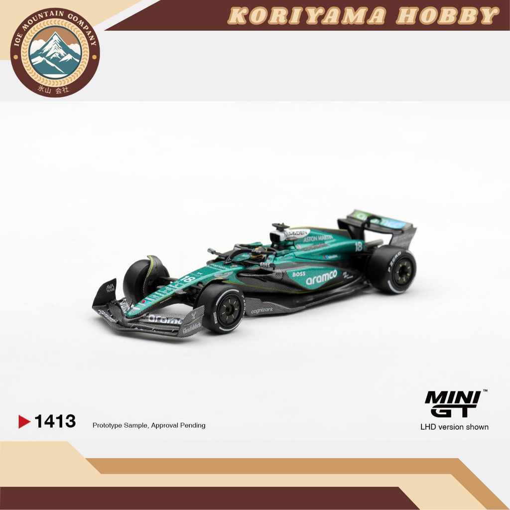 Mini GT 1413 Aston Martin AMR24 #18 Lance Stroll 2024 F1 2024 Las Vegas GP MiniGT