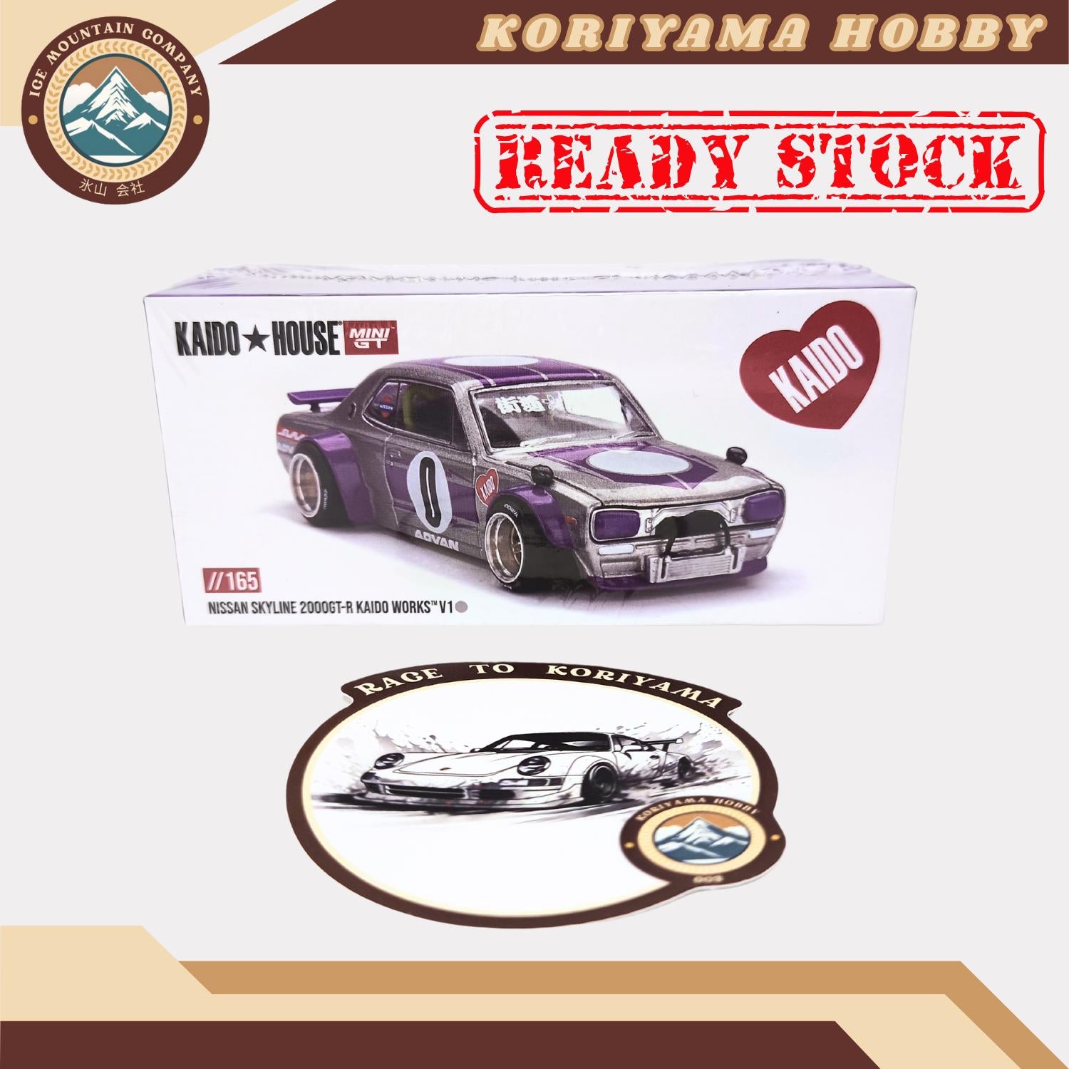 Mini GT Kaido House 165 Nissan Skyline 2000GT-R (KPGC10) Kaido Works V1 MiniGT KHMG165