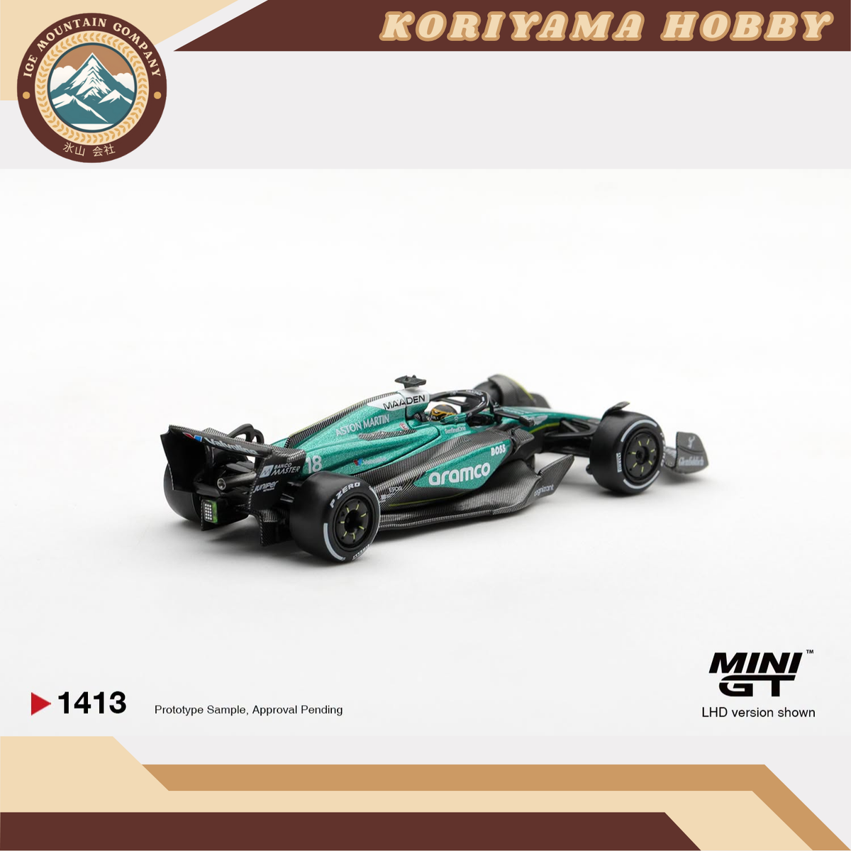 Mini GT 1413 Aston Martin AMR24 #18 Lance Stroll 2024 F1 2024 Las Vegas GP MiniGT