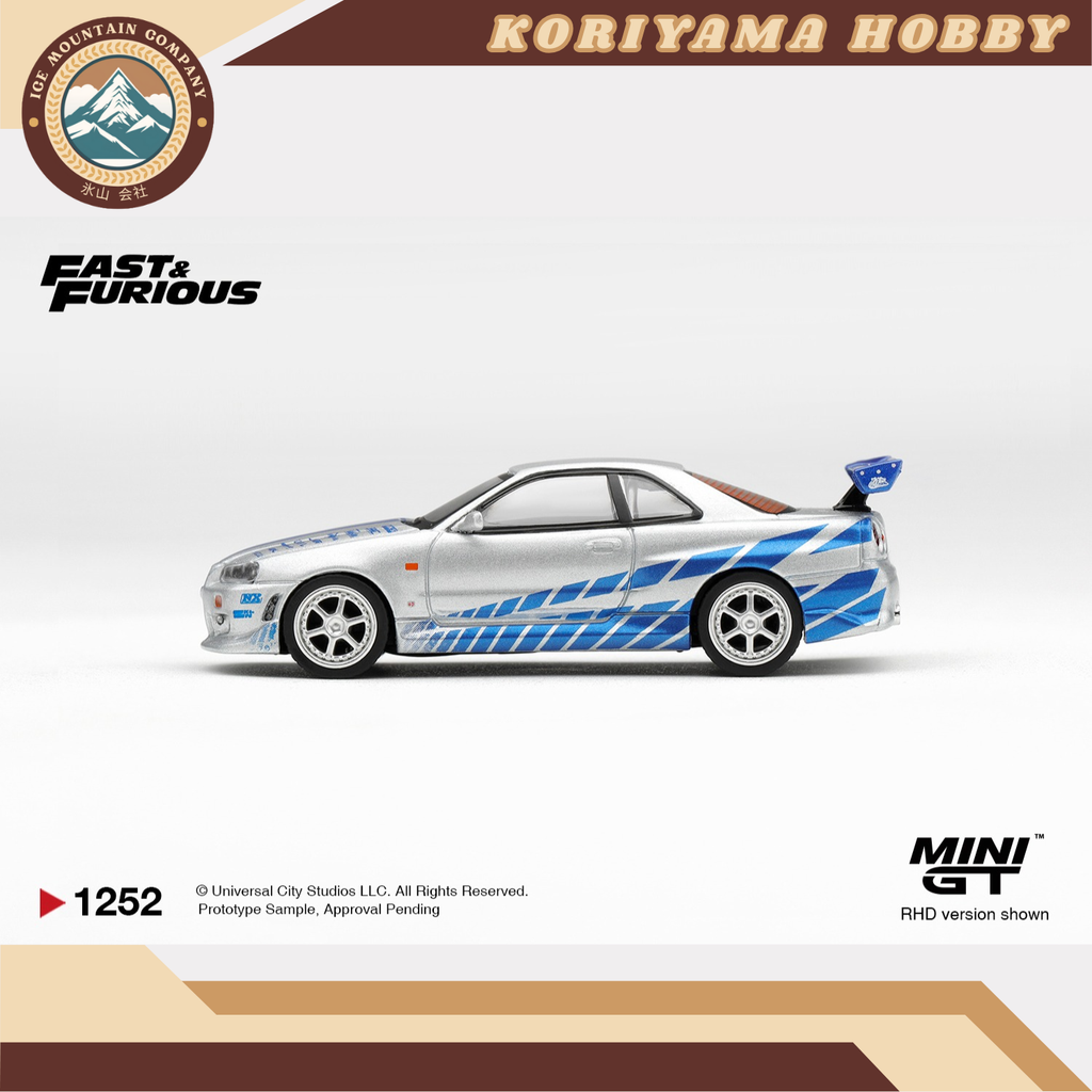 Mini GT 1252 Nissan Skyline GT-R  C-West "2 Fast 2 Furious"  Brian O'Conner / Blister Packaging MiniGT