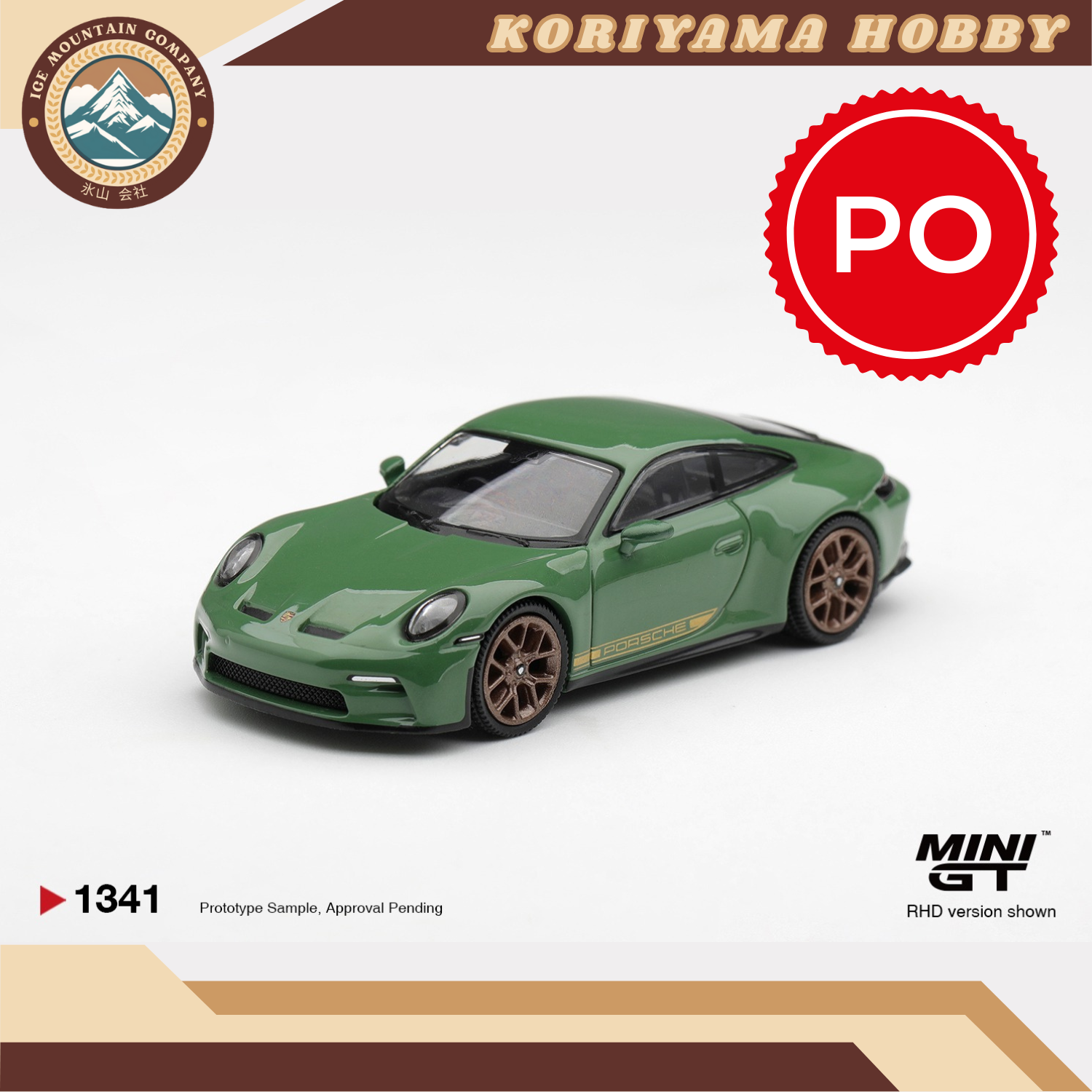 Mini GT 1341 Porsche 911 (992) GT3 Touring Auratium Green MiniGT