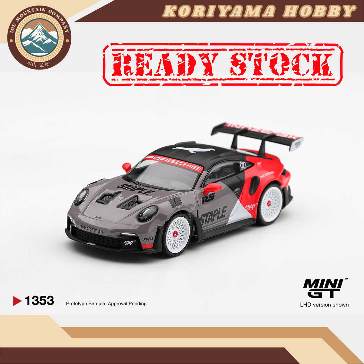 Mini GT 1353 Porsche 911 GT3 RS STAPLE x INOZETEK MiniGT