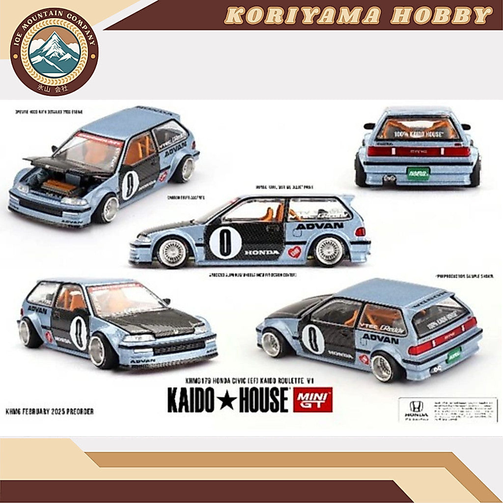 Mini GT Kaido House 179 Honda Civic (EF) Kaido Roulette V1 MiniGT