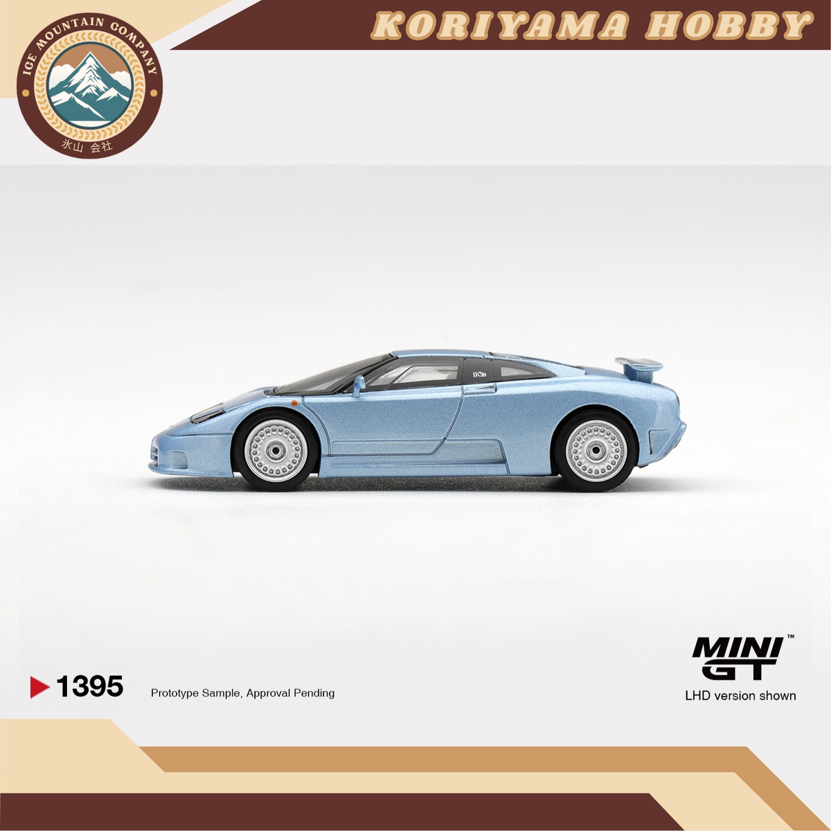 Mini GT 1395 Bugatti EB110 GT Azzurro Metallizzato Mondial de l'Automobile 1992 MiniGT