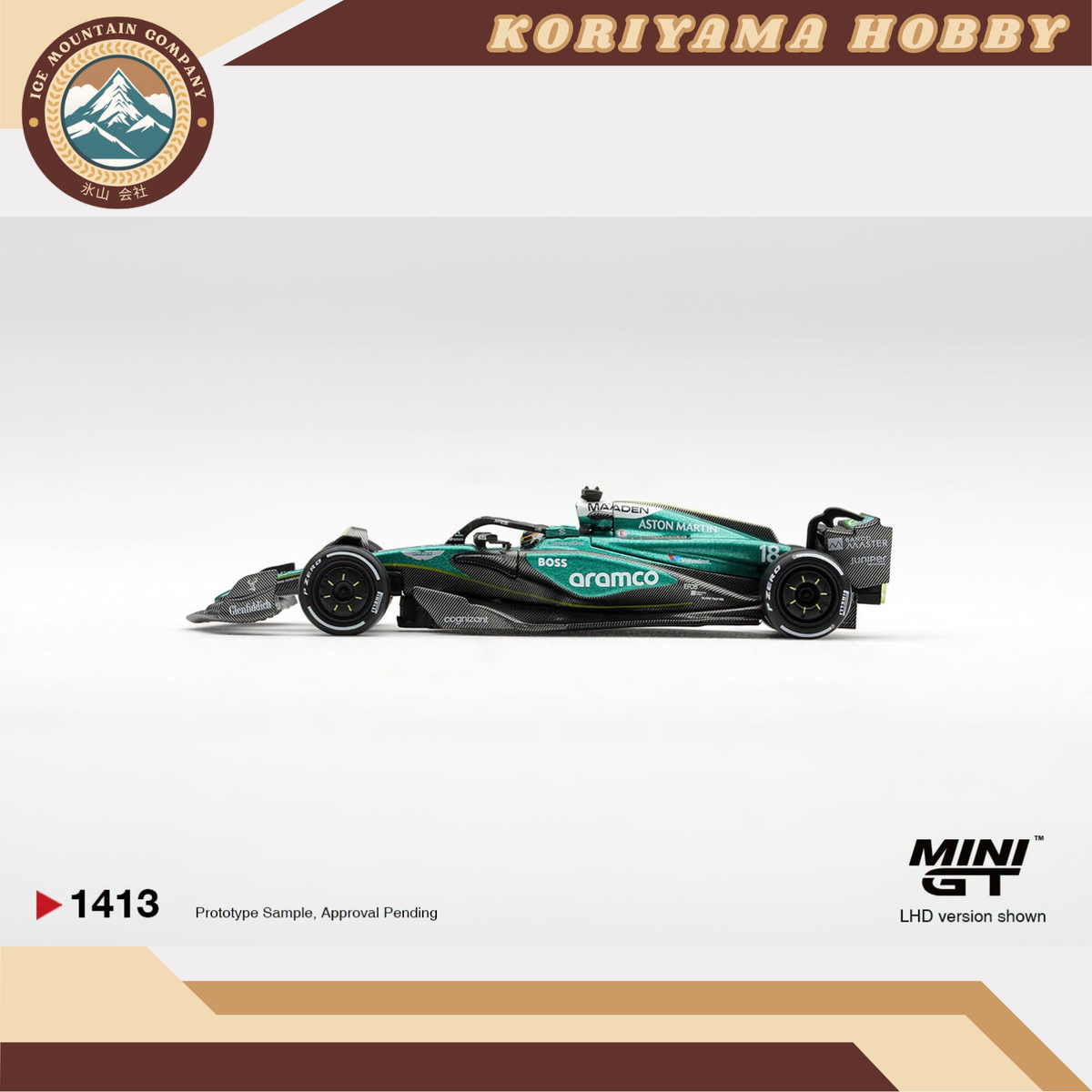Mini GT 1413 Aston Martin AMR24 #18 Lance Stroll 2024 F1 2024 Las Vegas GP MiniGT