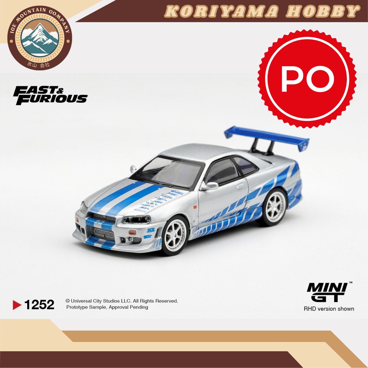 Mini GT 1252 Nissan Skyline GT-R  C-West "2 Fast 2 Furious"  Brian O'Conner / Blister Packaging MiniGT
