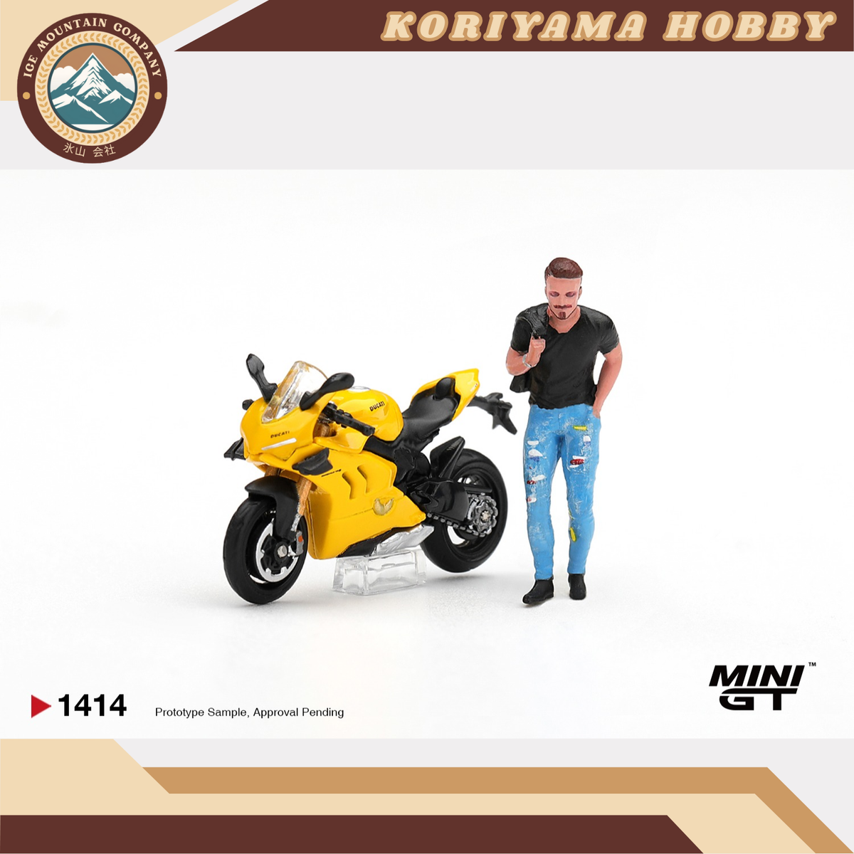 Mini GT 1414 Ducati Panigale V4 S Giallo w/ figure MiniGT