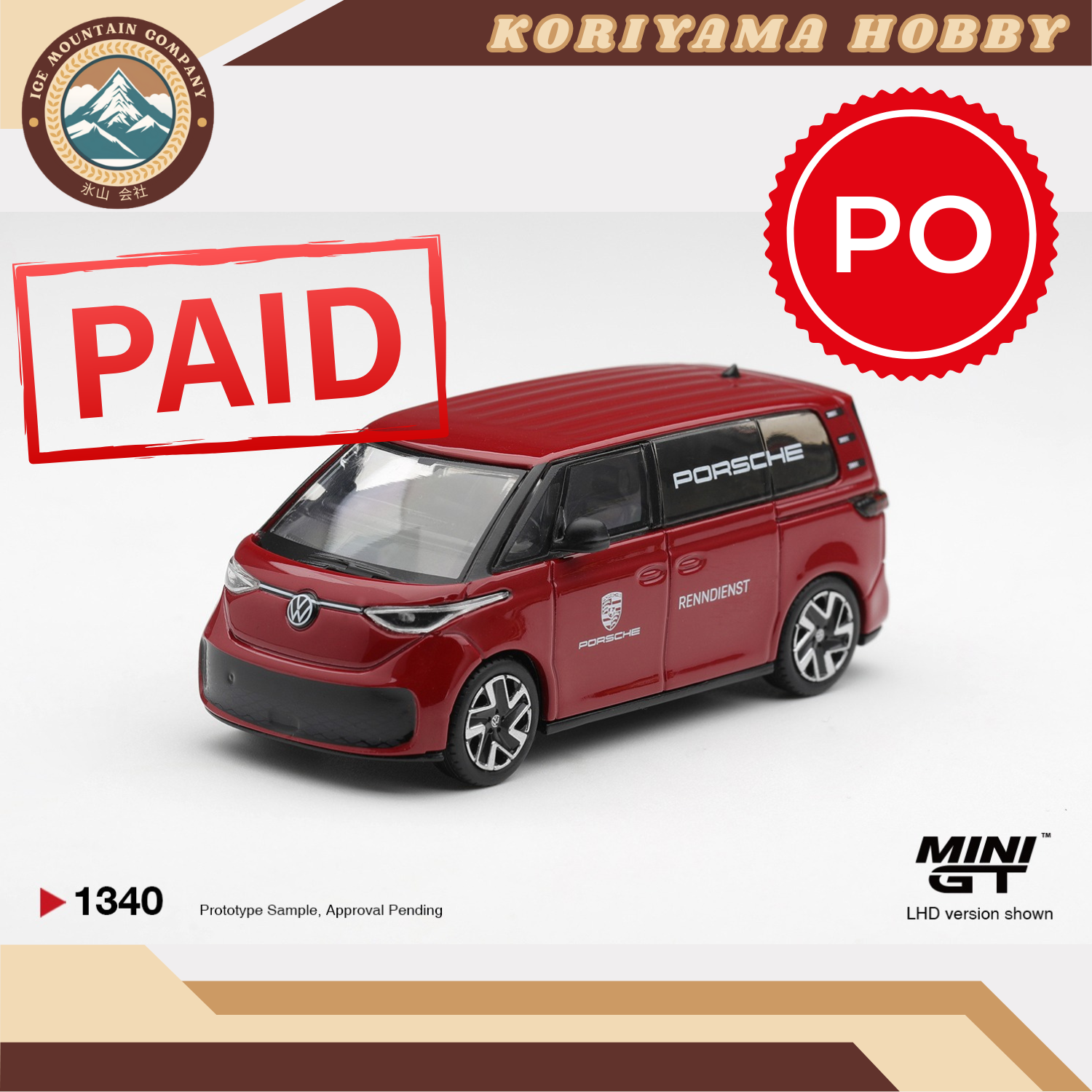 Mini GT 1340 Volkswagen ID.Buzz Porsche Renndienst MiniGT