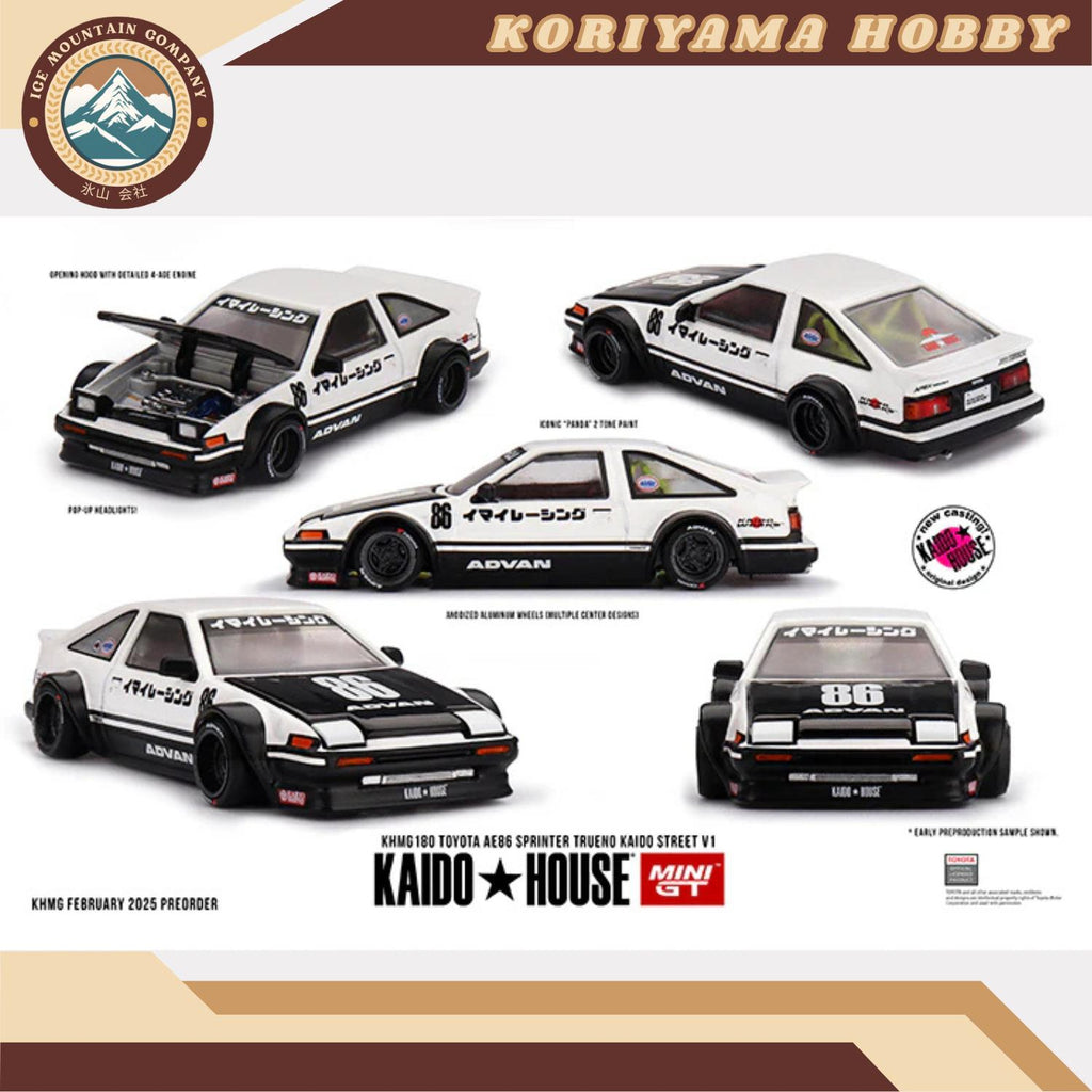 Mini GT Kaido House 180 Toyota AE86 Sprinter Trueno Kaido Street V1 MiniGT
