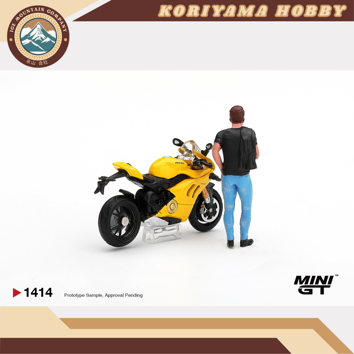 Mini GT 1414 Ducati Panigale V4 S Giallo w/ figure MiniGT