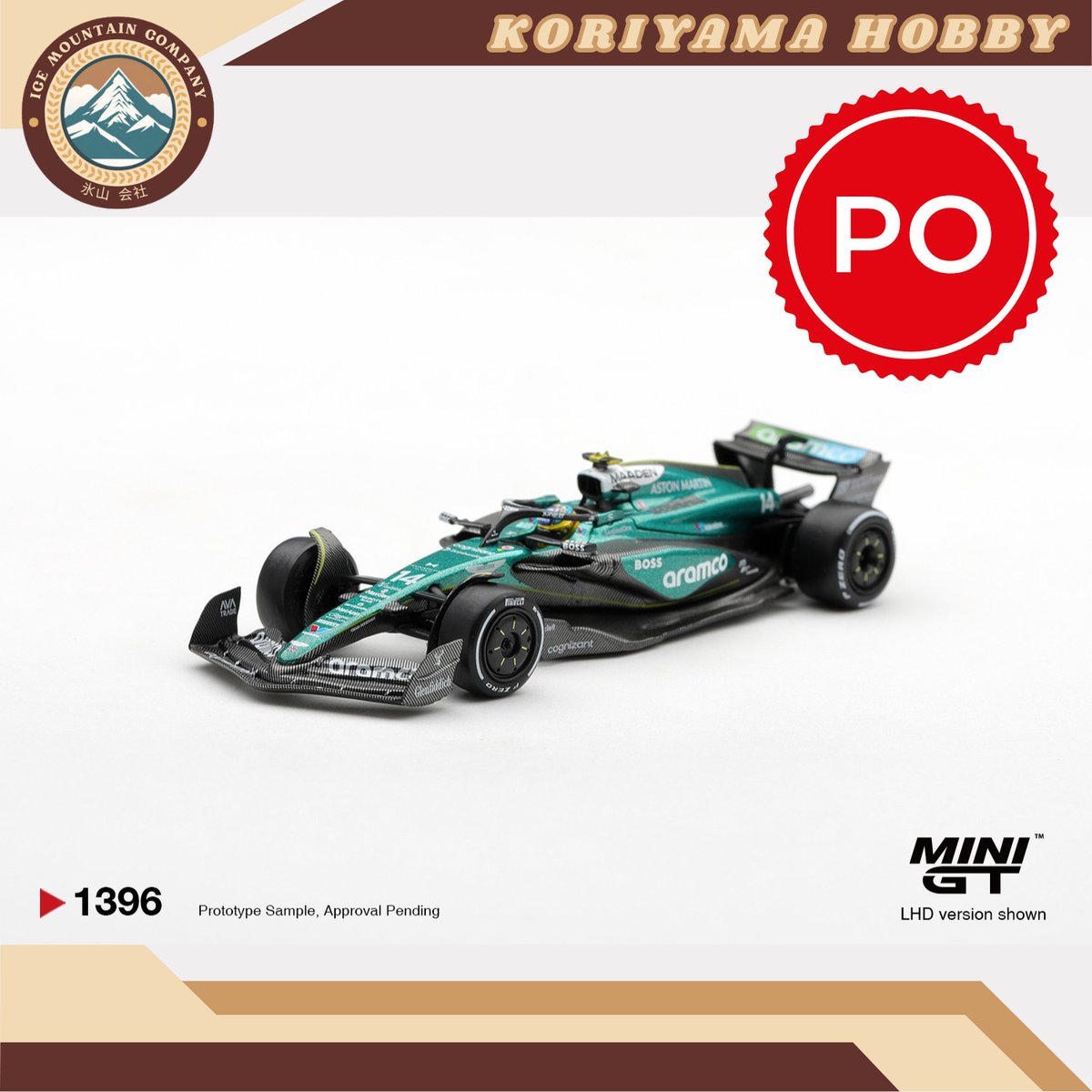 Mini GT 1396 Aston Martin AMR24 #14 Fernando Alonso 2024 F1 2024 Las Vegas GP MiniGT