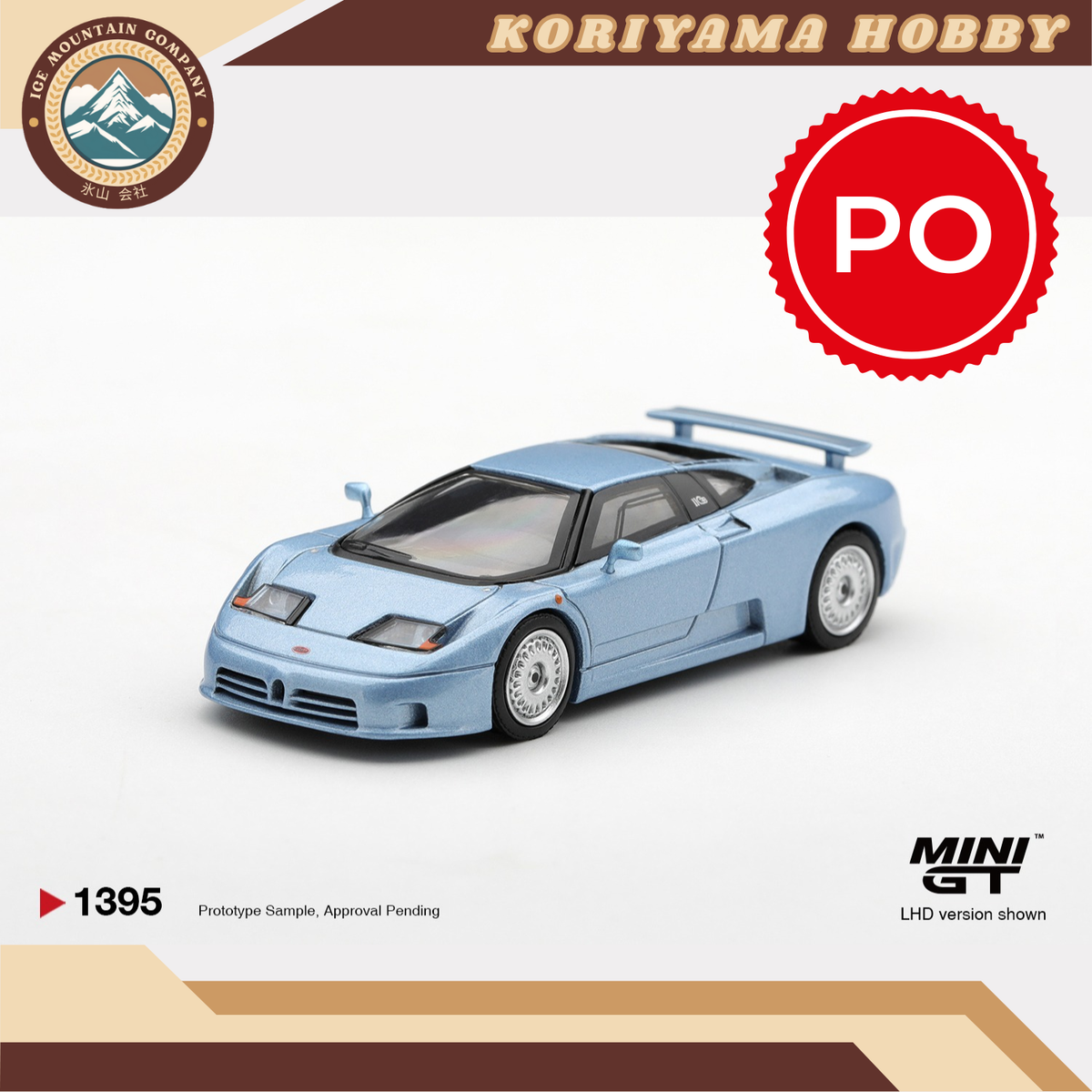Mini GT 1395 Bugatti EB110 GT Azzurro Metallizzato Mondial de l'Automobile 1992 MiniGT