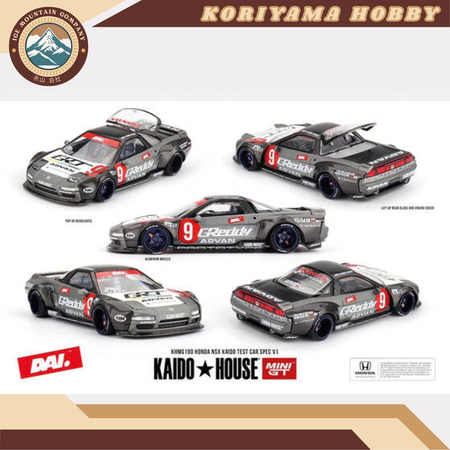 Mini GT Kaido House 190 Honda NSX Kaido Test Car Spec V1 MiniGT