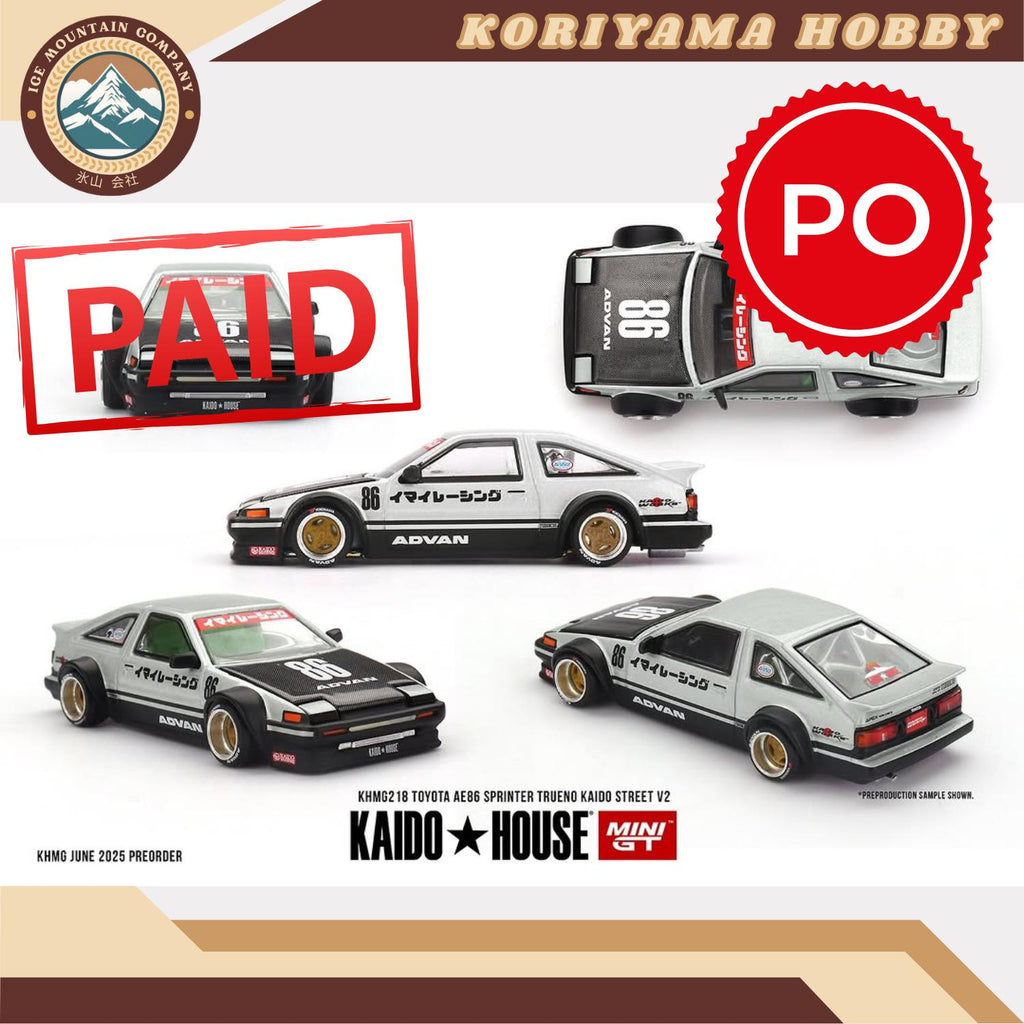 Mini GT Kaido House 218 Toyota AE86 Sprinter Trueno Kaido Street V2 MiniGT