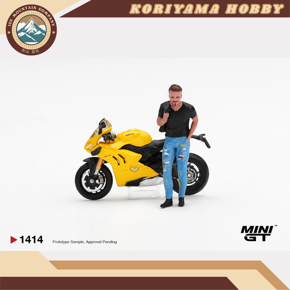 Mini GT 1414 Ducati Panigale V4 S Giallo w/ figure MiniGT