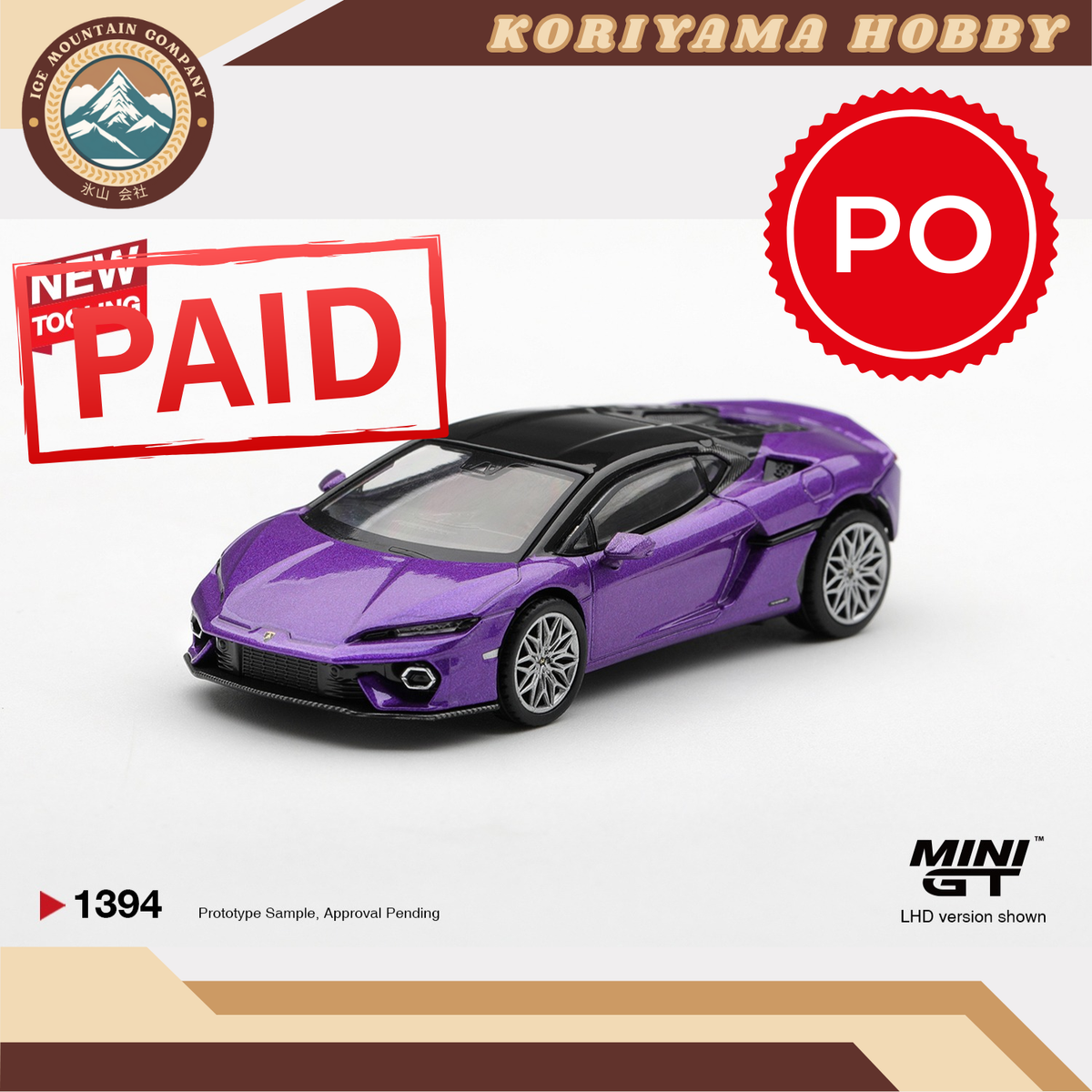 Mini GT 1394 Lamborghini Temerario Viola Pasifae MiniGT