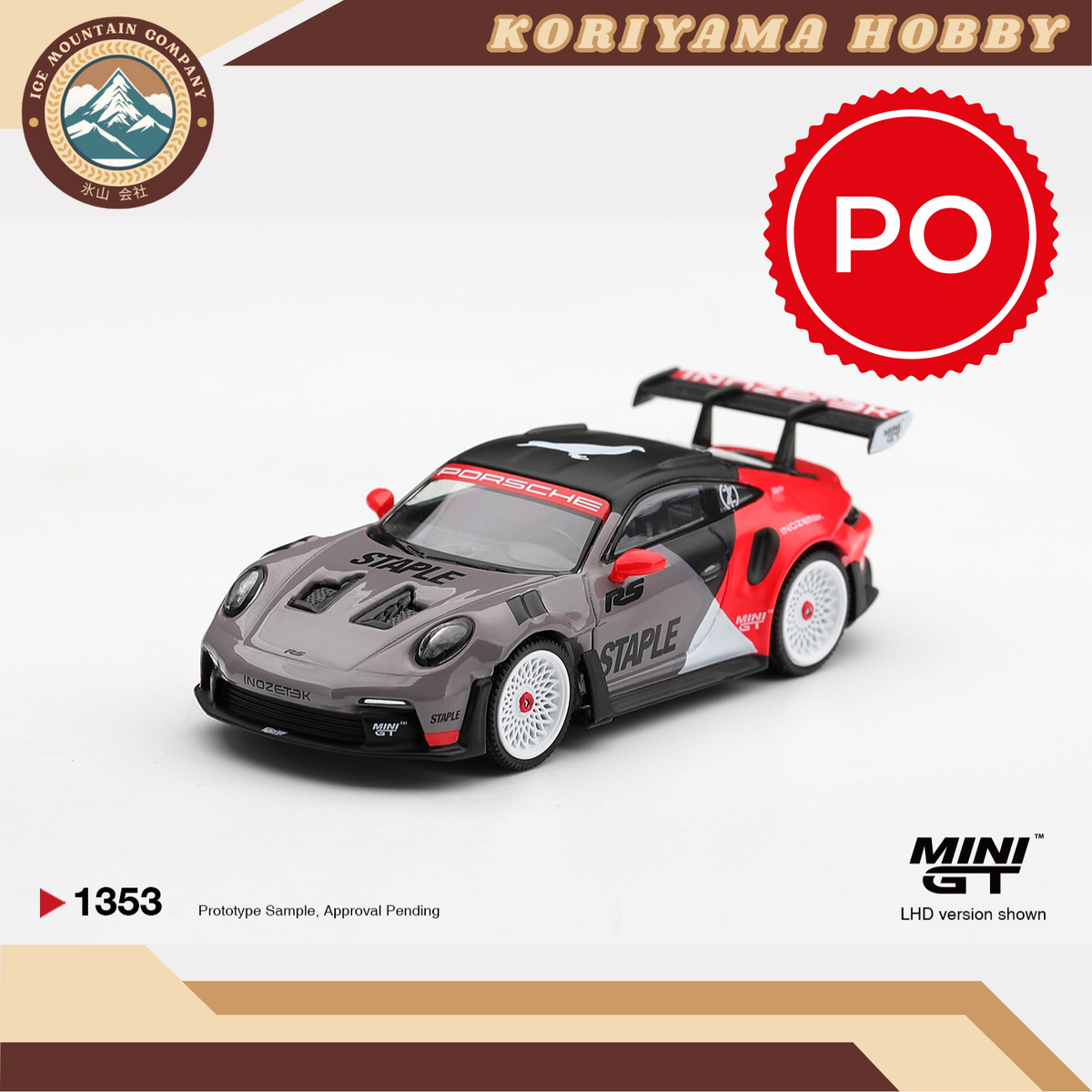 Mini GT 1353 Porsche 911 GT3 RS STAPLE x INOZETEK MiniGT