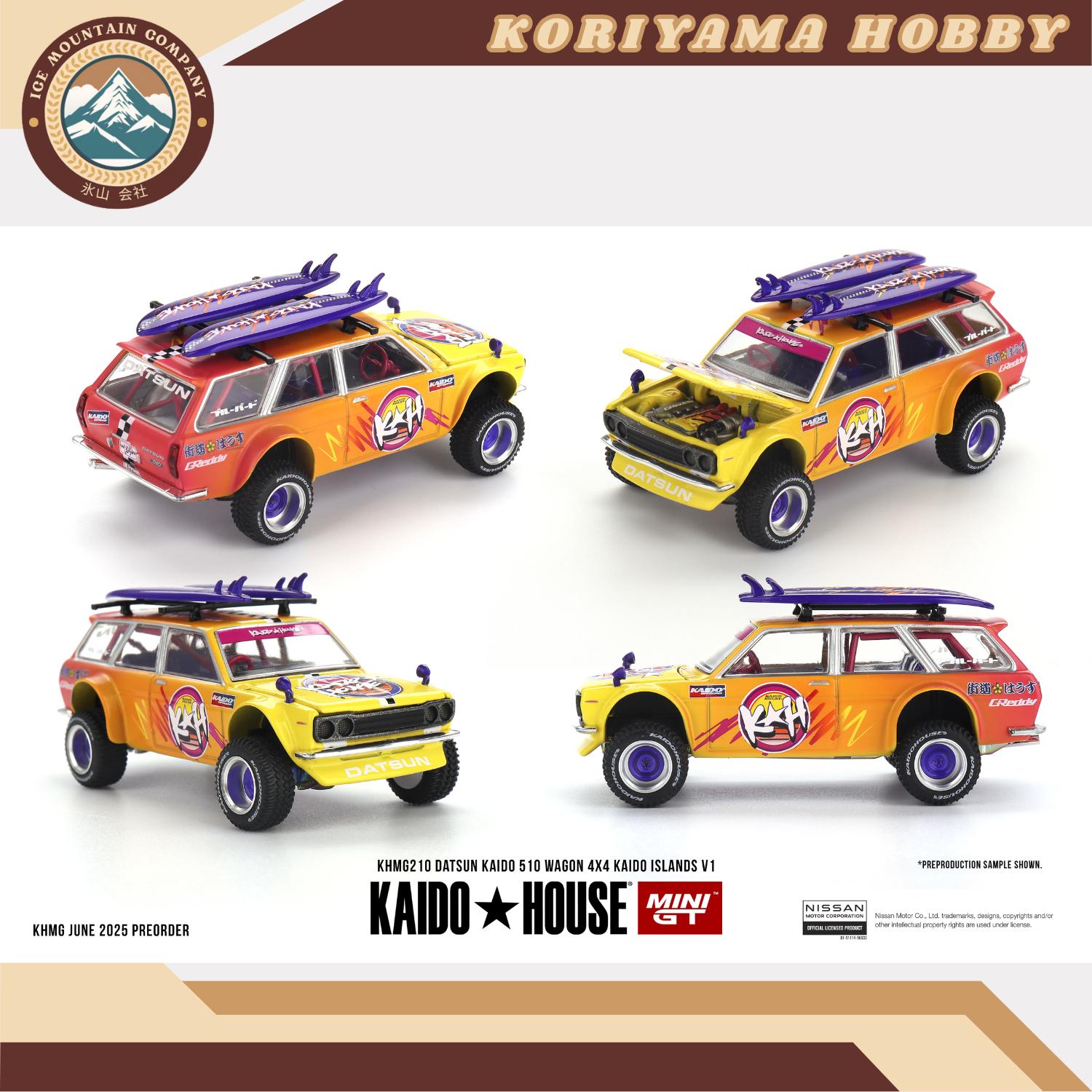 Mini GT Kaido House 210 Datsun KAIDO 510 Wagon 4x4 Kaido ISLANDS V1 MiniGT