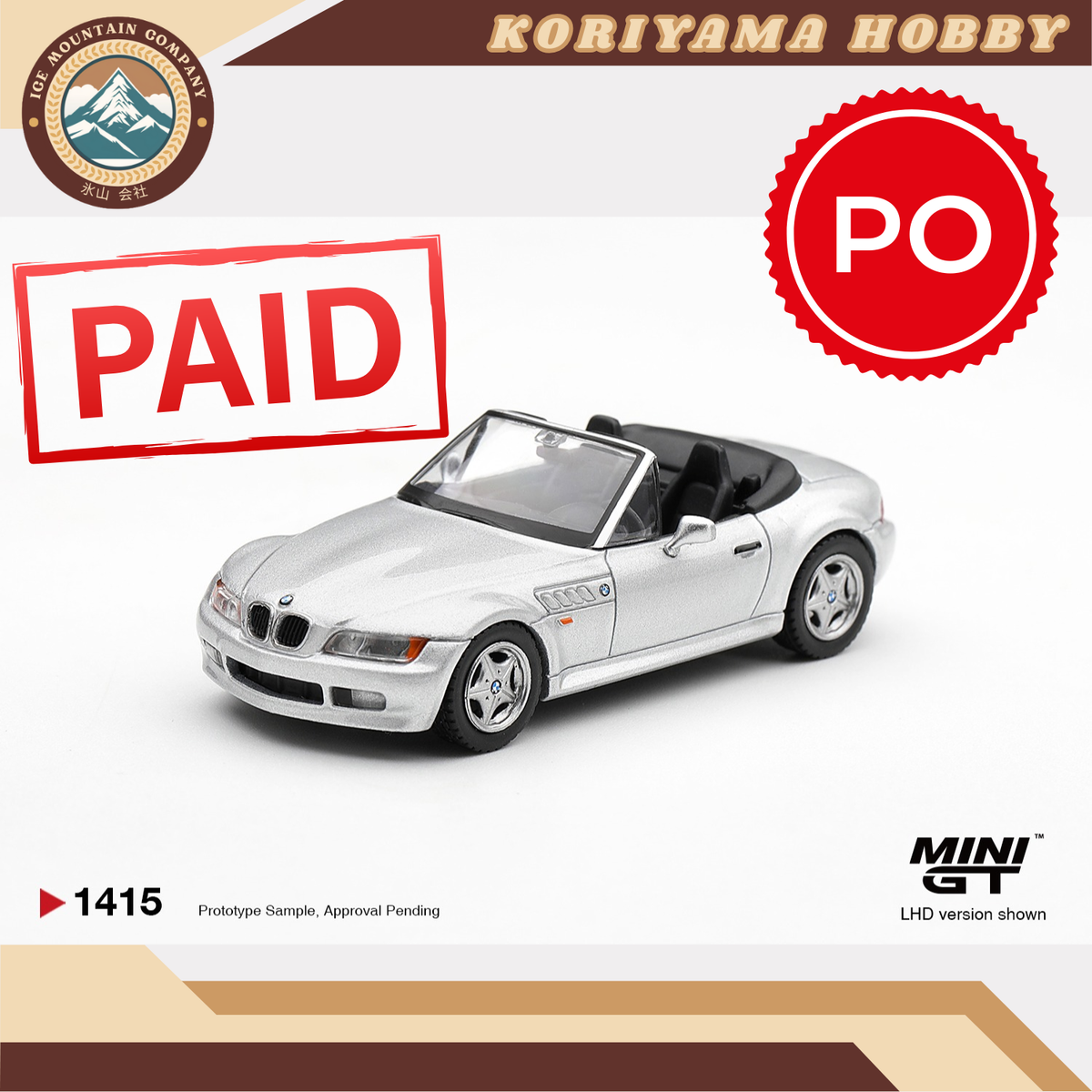 Mini GT 1415 BMW Z3 Titanium Silver MiniGT