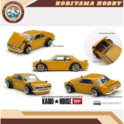 Mini GT Kaido House 228 Nissan Skyline 2000 GT-R (KPGC10) Kaido Street V2 MiniGT