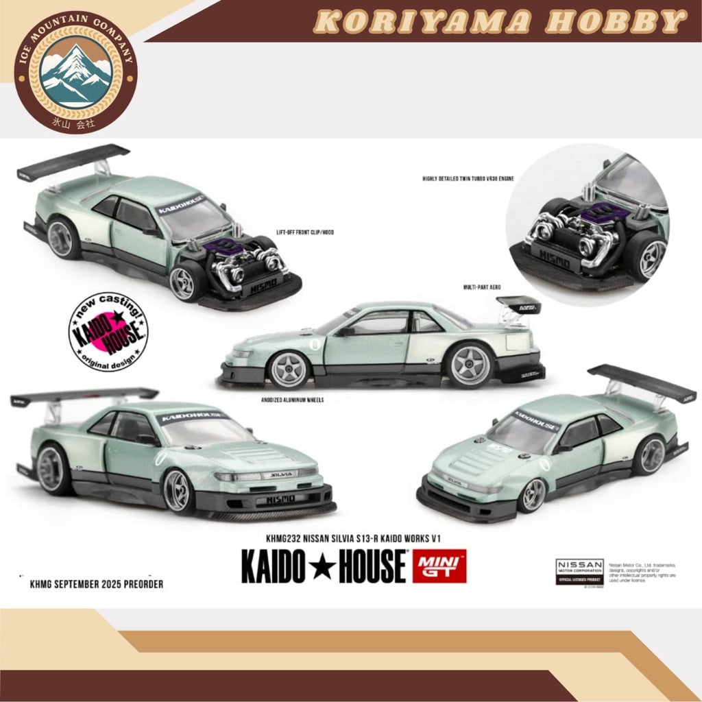 Mini GT Kaido House 232 Nissan Silvia S13-R KAIDO WORKS V1 MiniGT