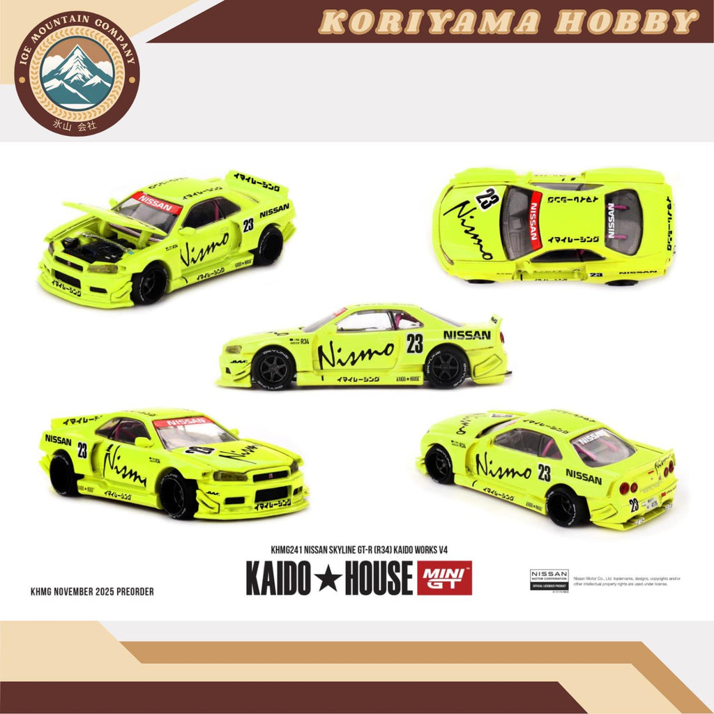 Mini GT Kaido House 241 Nissan Skyline GT-R (R34) Kaido Works V4 MiniGT