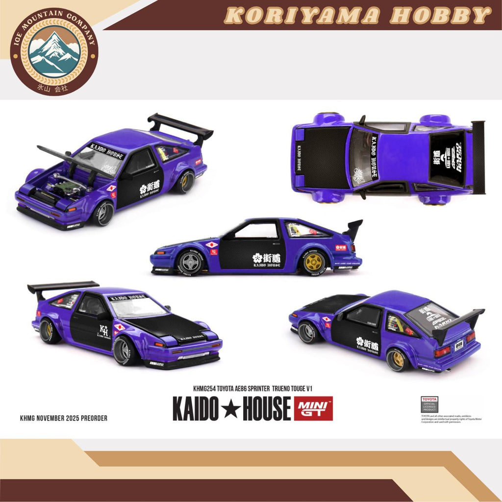 Mini GT Kaido House 254 Toyota AE86 Sprinter Trueno TOUGE V1 MiniGT