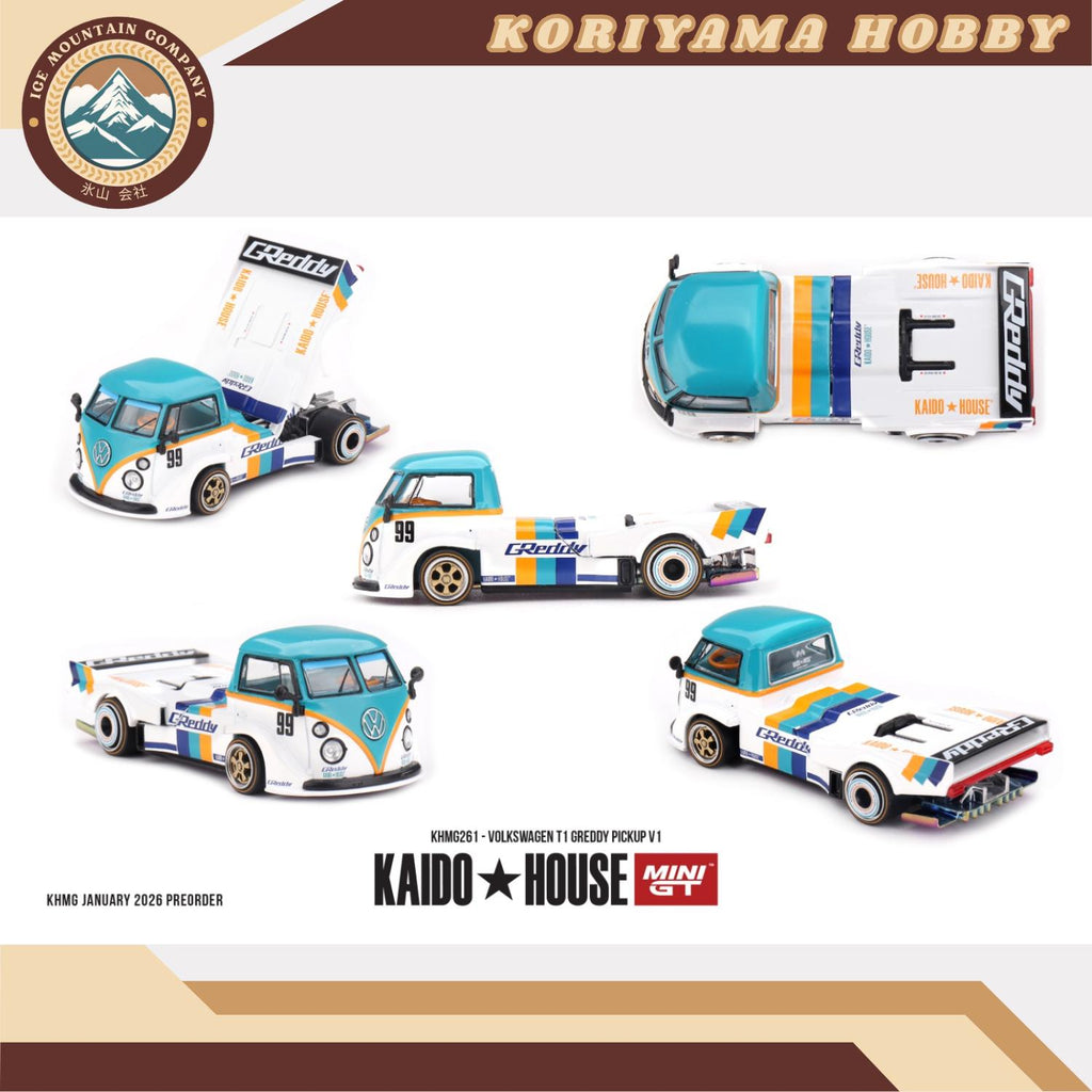 Mini GT Kaido House 261 Volkswagen T1 GReddy Pickup V1 MiniGT